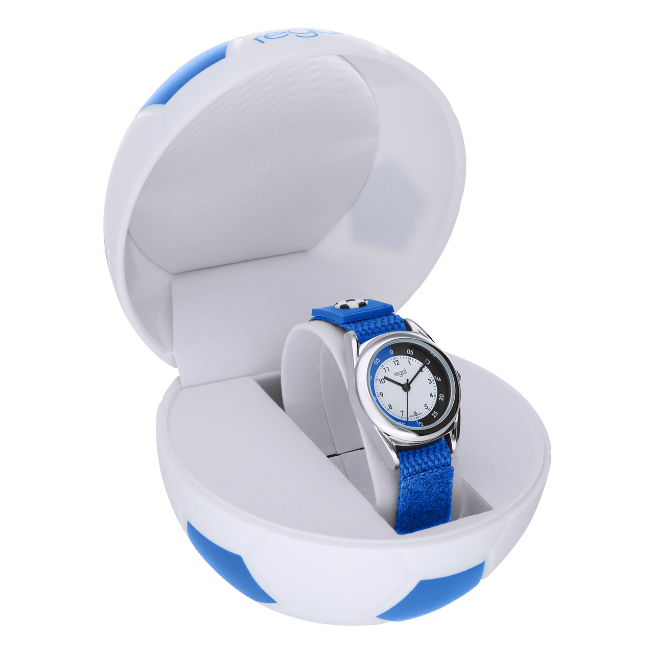 Regal Kids horloge blauw in voetbaldoosje