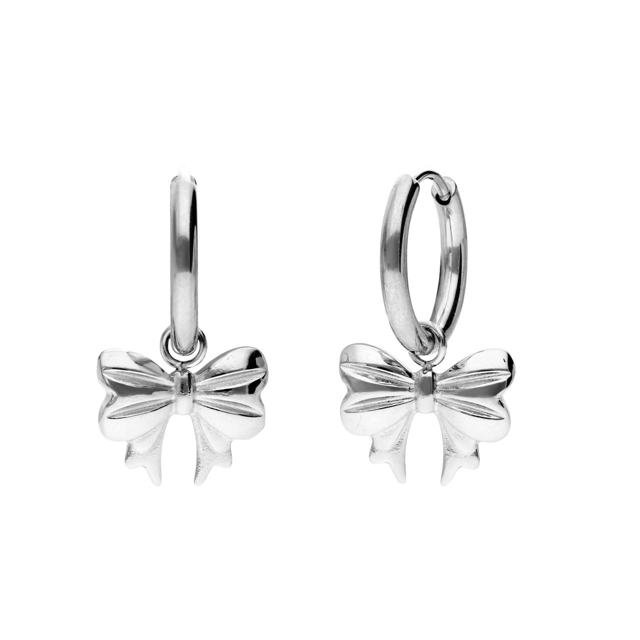 Stainless steel oorbellen met strik