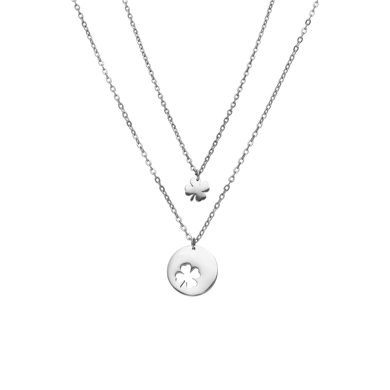 Stainless steel kettingen Moeder/Dochter klaver