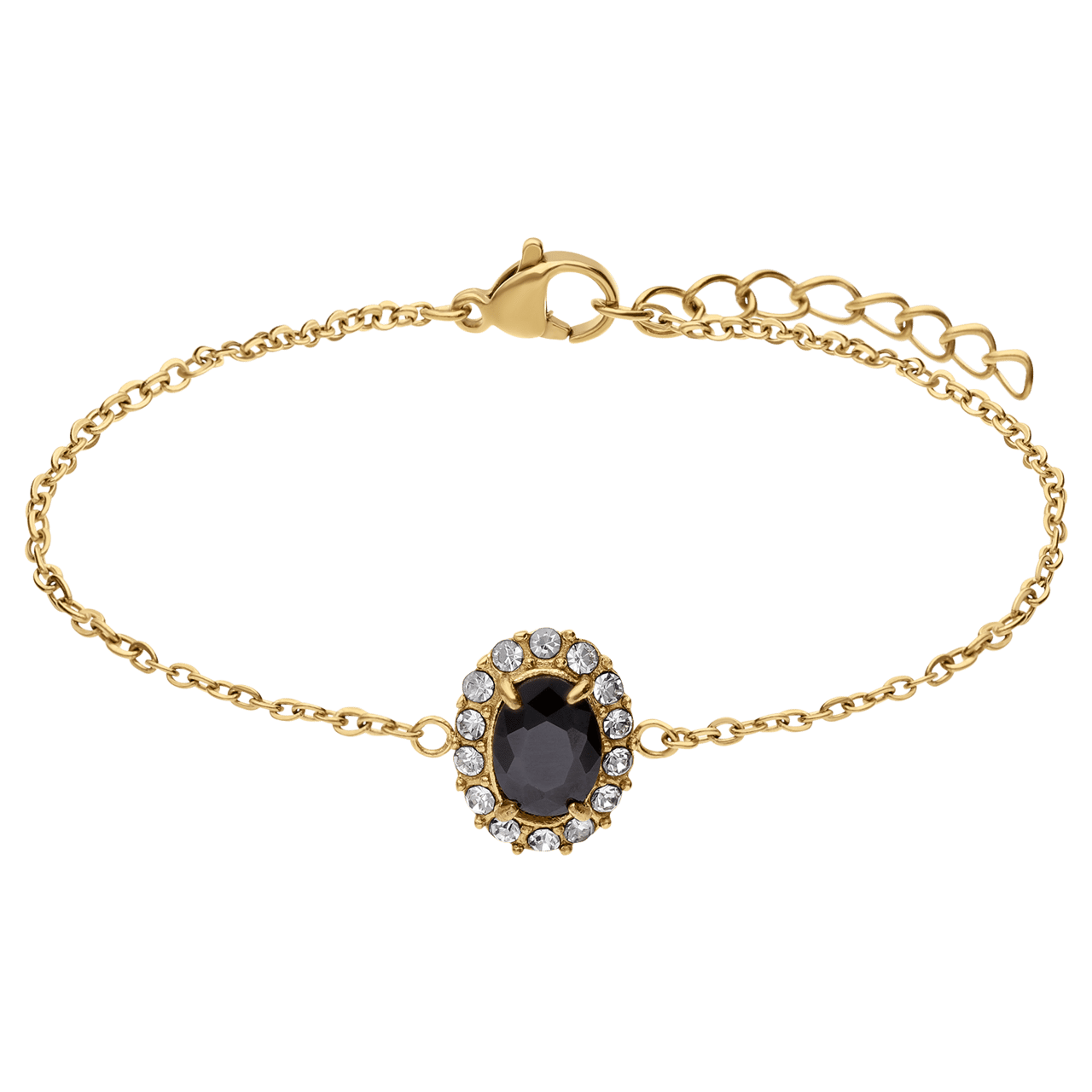 Stalen goldplated fantasiearmband met zirkonia voor dames