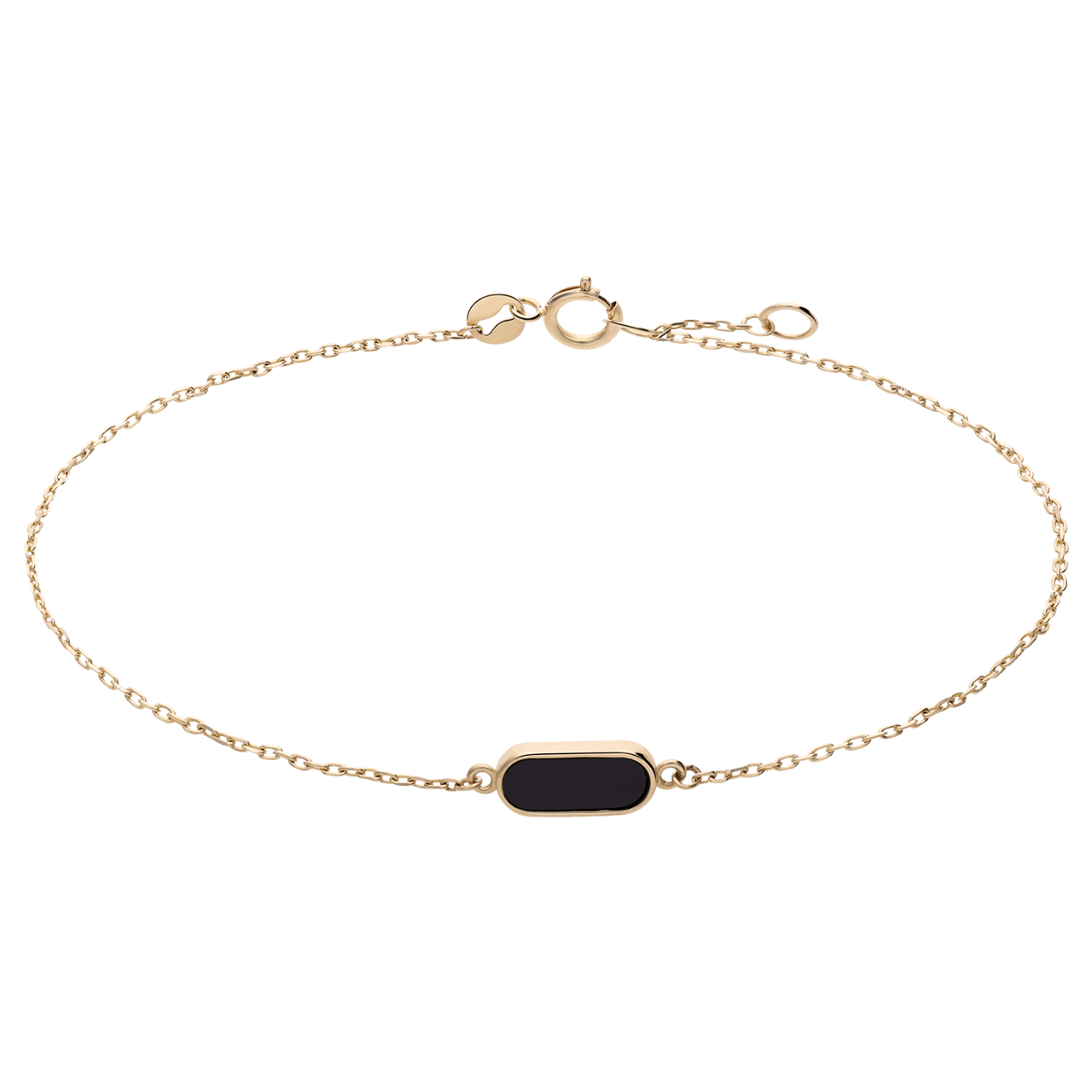 14 Karat Gelbgoldarmband Onyx