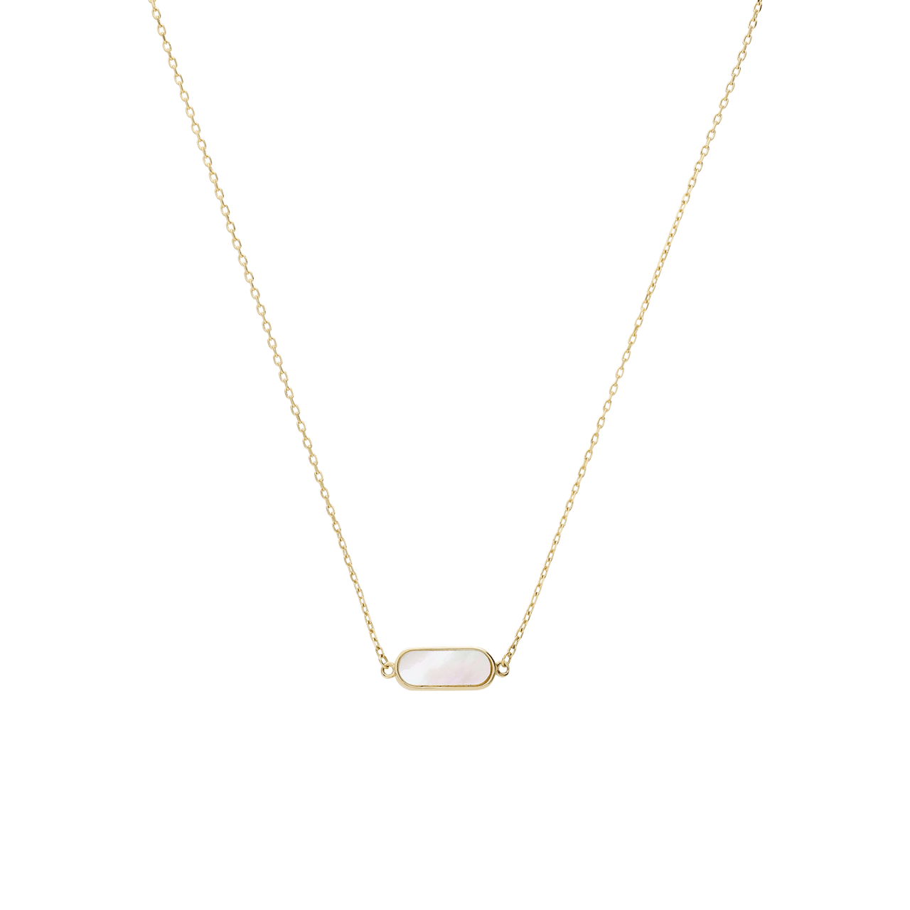 14 karaat geelgouden ketting met mother of pearl