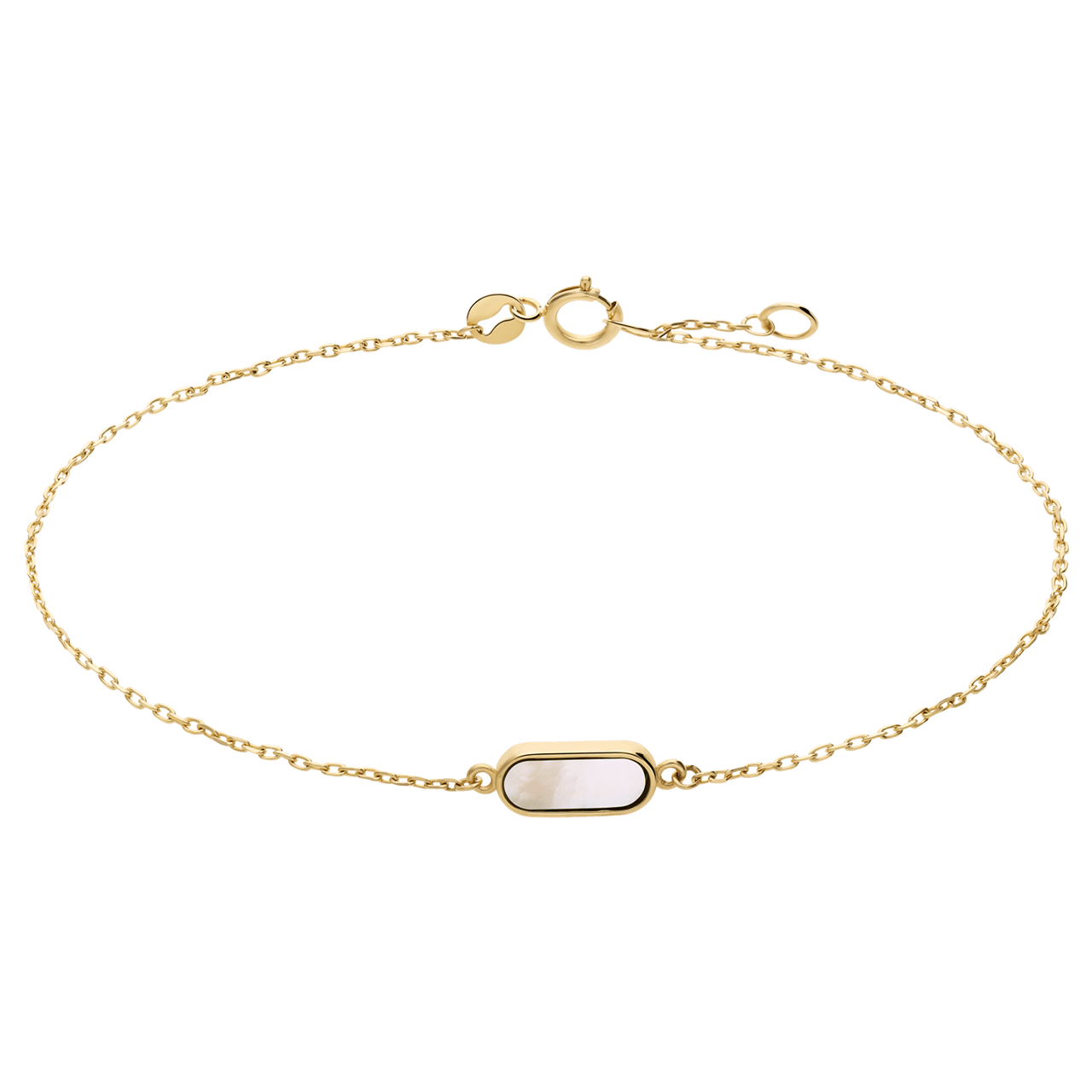 14 karaat geelgouden armband mother of pearl