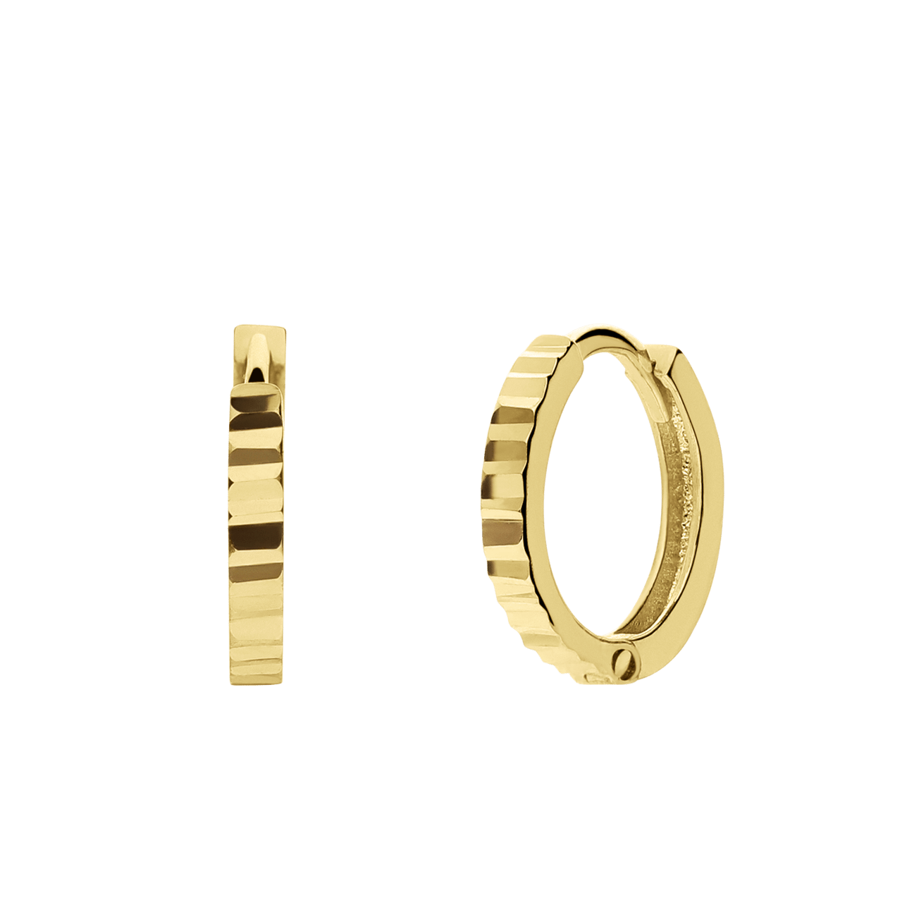 14 Karat Gelbgold Ohrringe, verziert, 11 mm