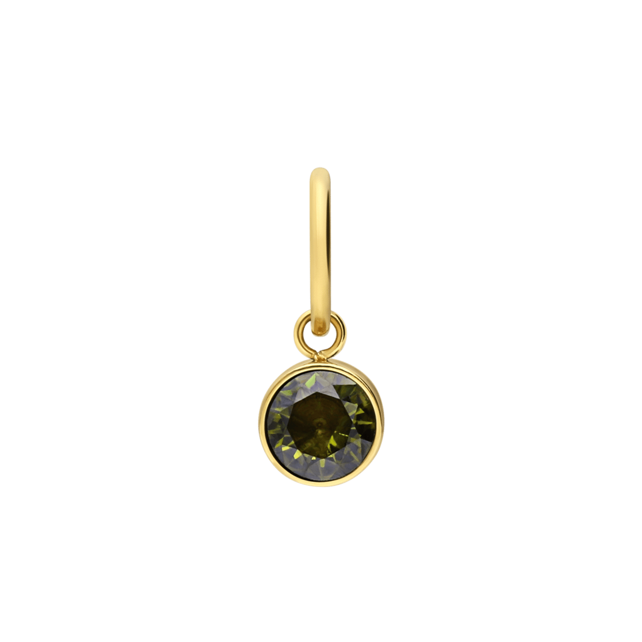 Stalen goldplated hanger geboortesteen augustus met zirkonia voor dames