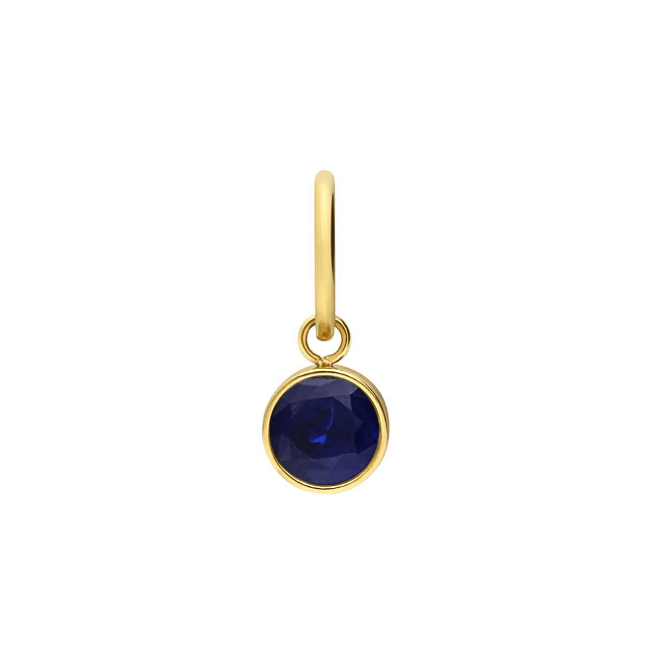Charm aus Edelstahl, vergoldet, Geburtsstein, September