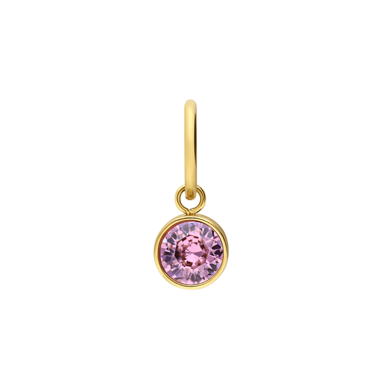 Stalen goldplated bedel geboortesteen oktober