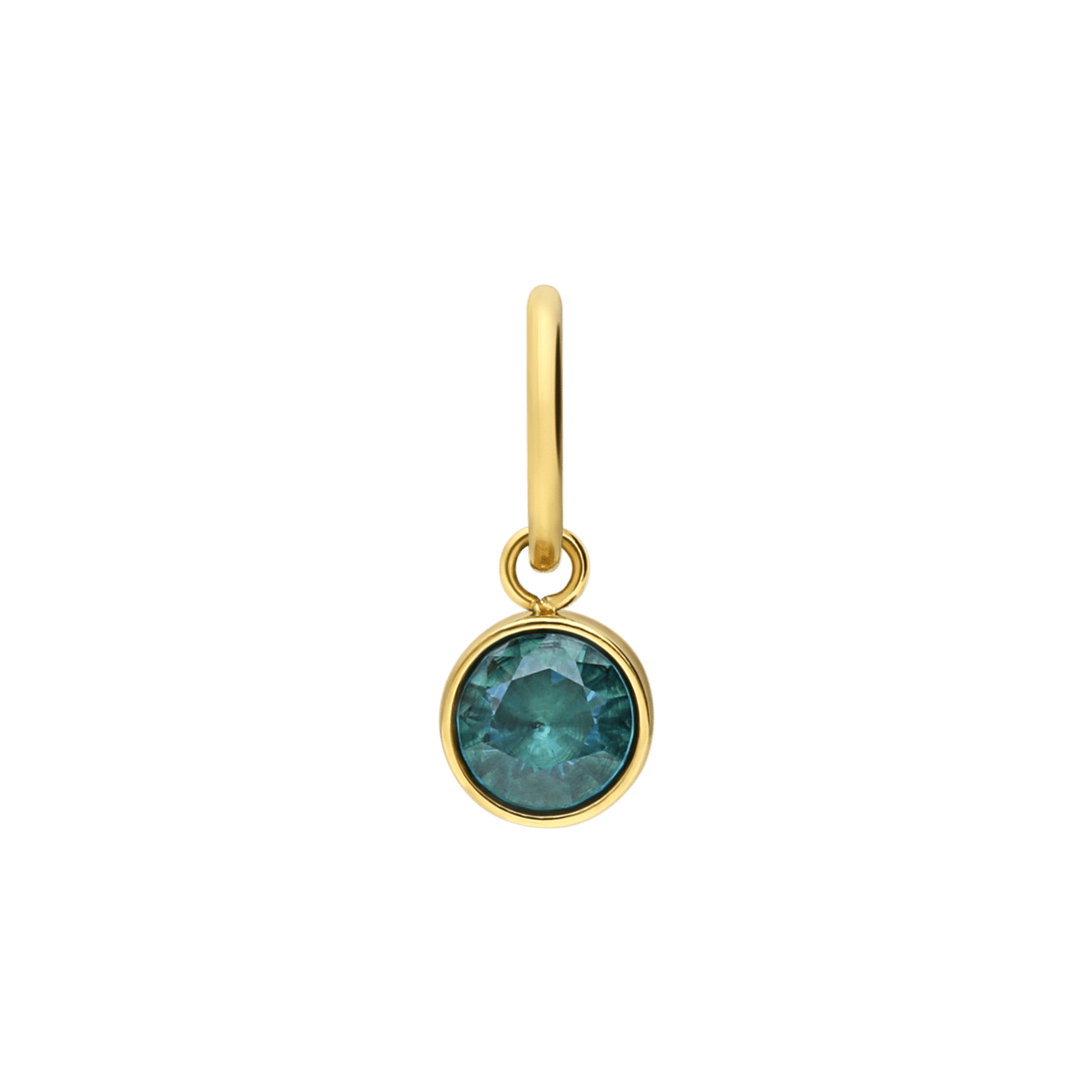 Charm aus Edelstahl, vergoldet, Geburtsstein, März