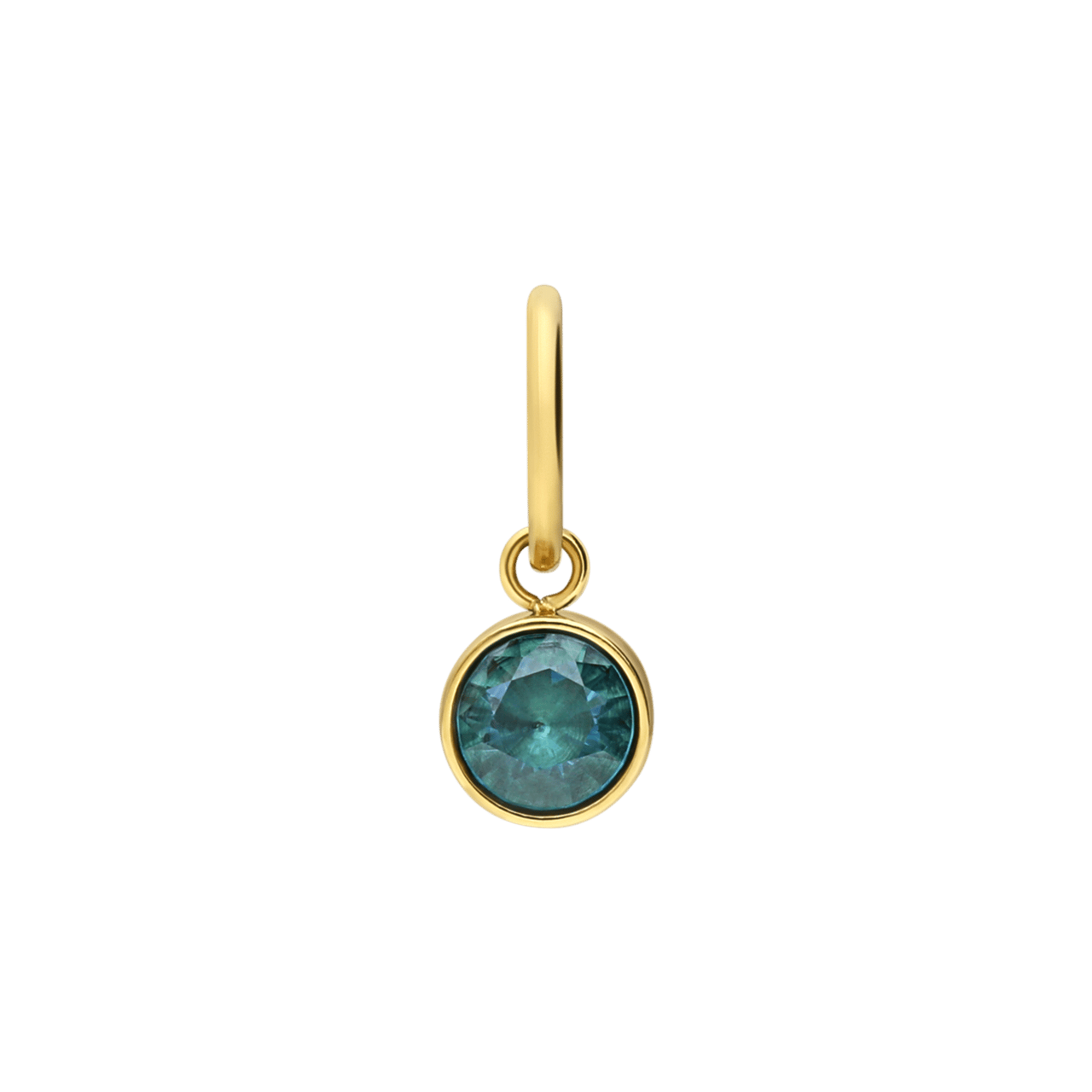 Stainless steel goldplated hanger geboortesteen maart met zirkonia voor dames