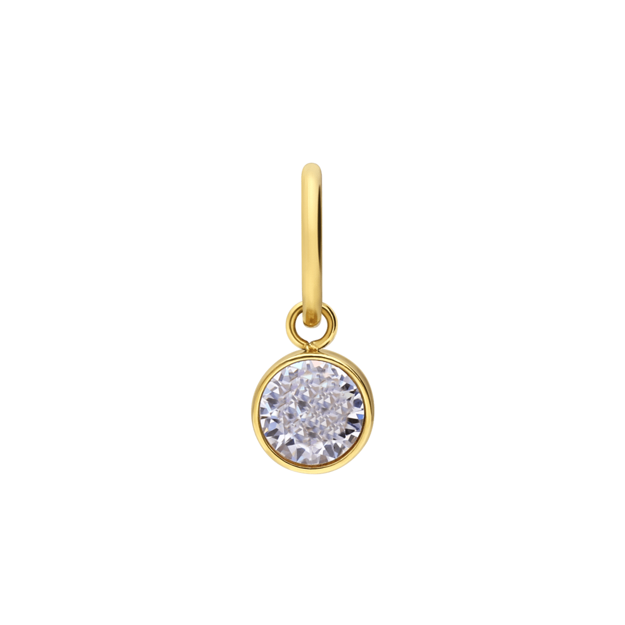 Stainless steel goldplated bedel geboortesteen april