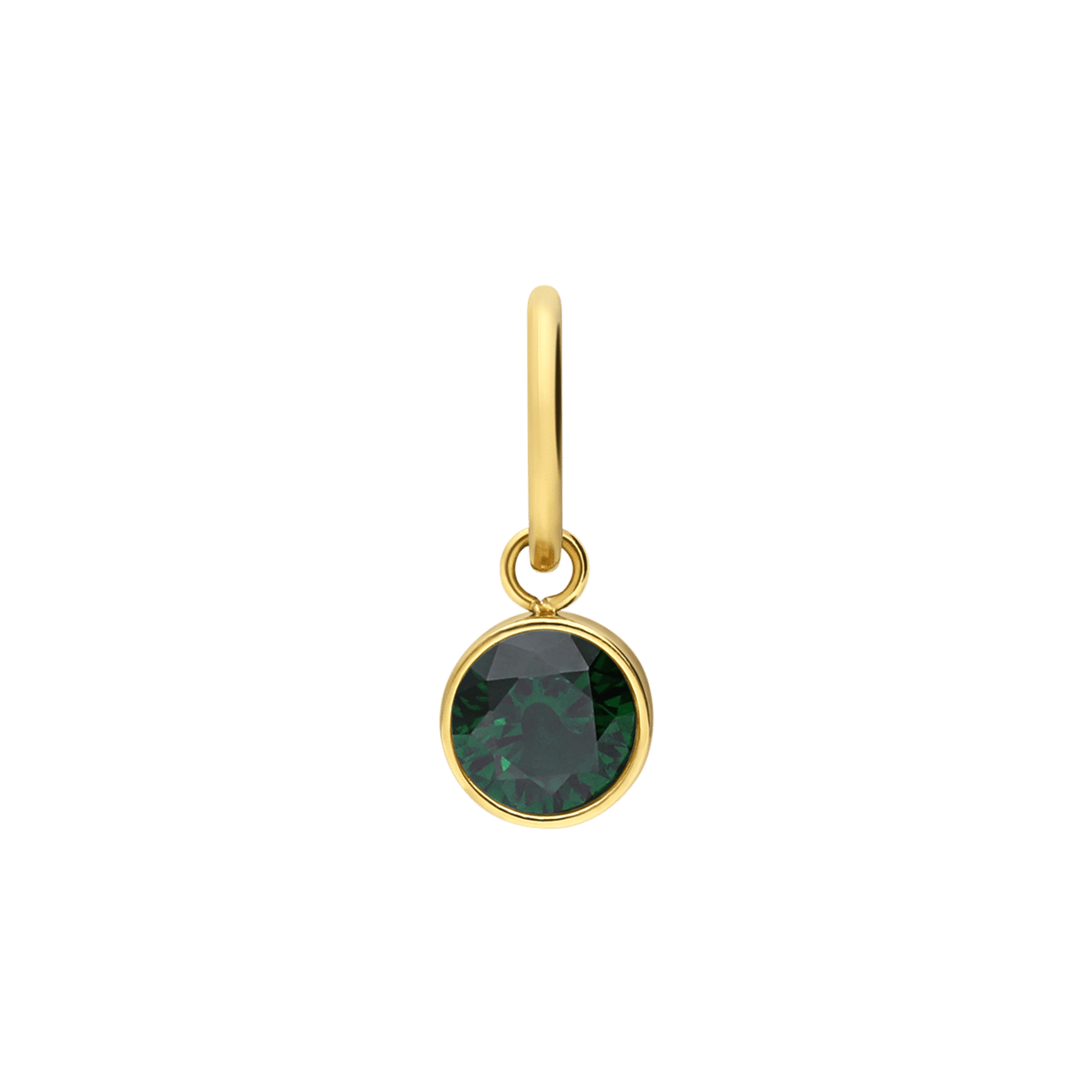 Stalen goldplated hanger met geboortesteen mei met zirkonia voor dames