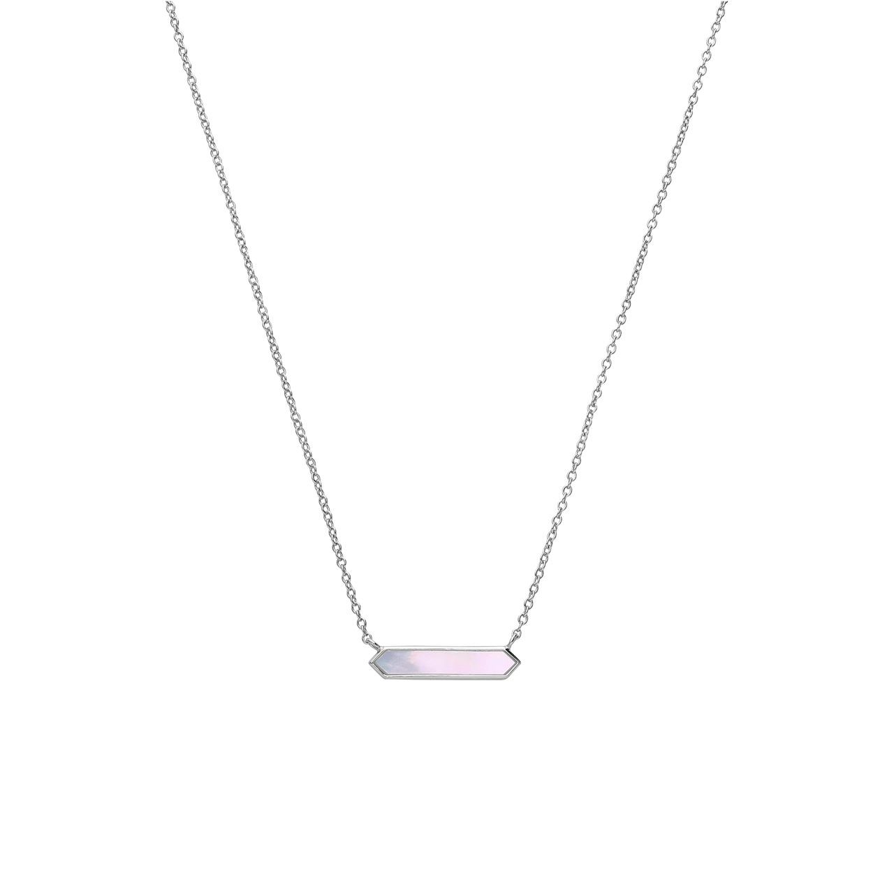 Zilveren ketting met parelmoer