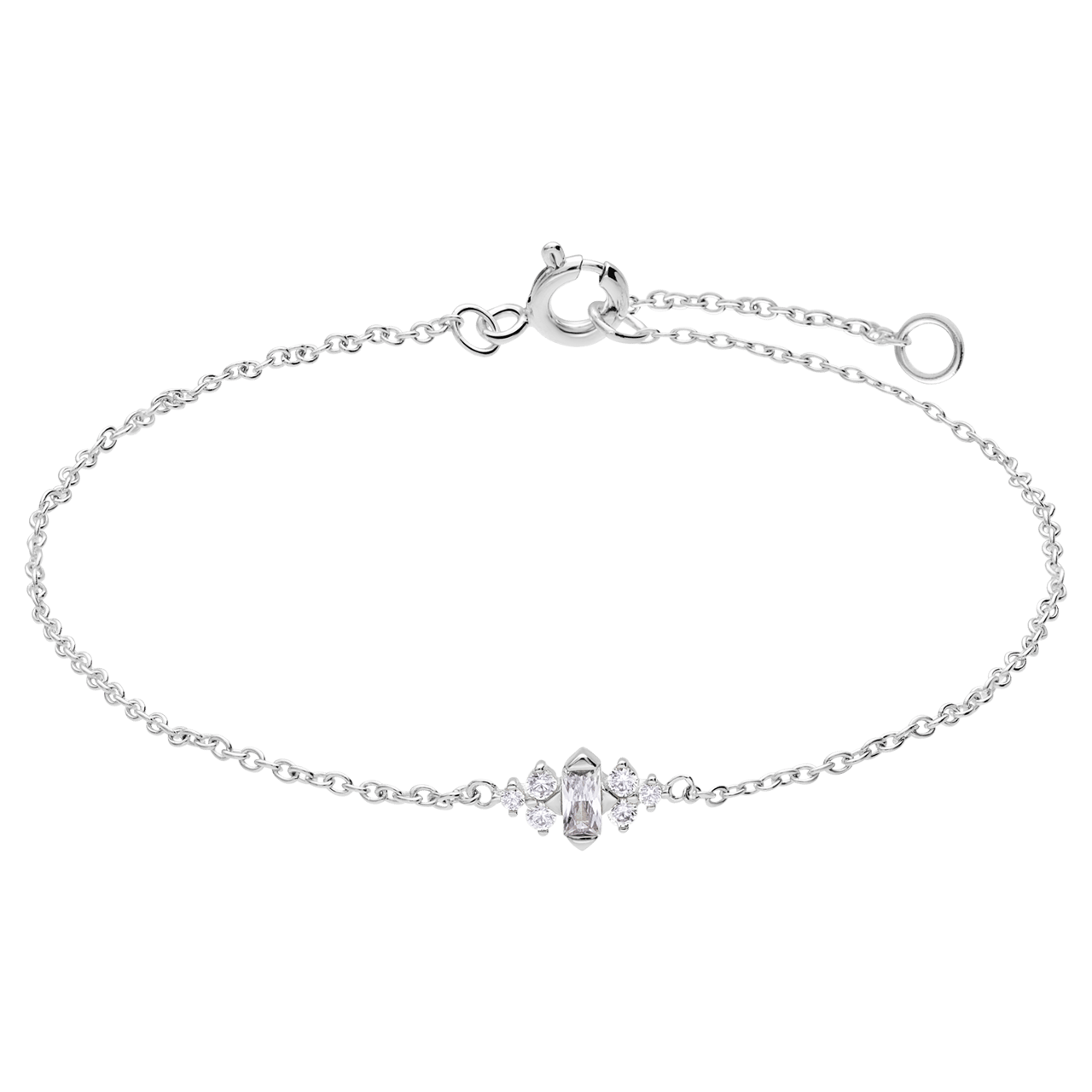 Armband aus 925er Silber, Baguette, Zirkonia