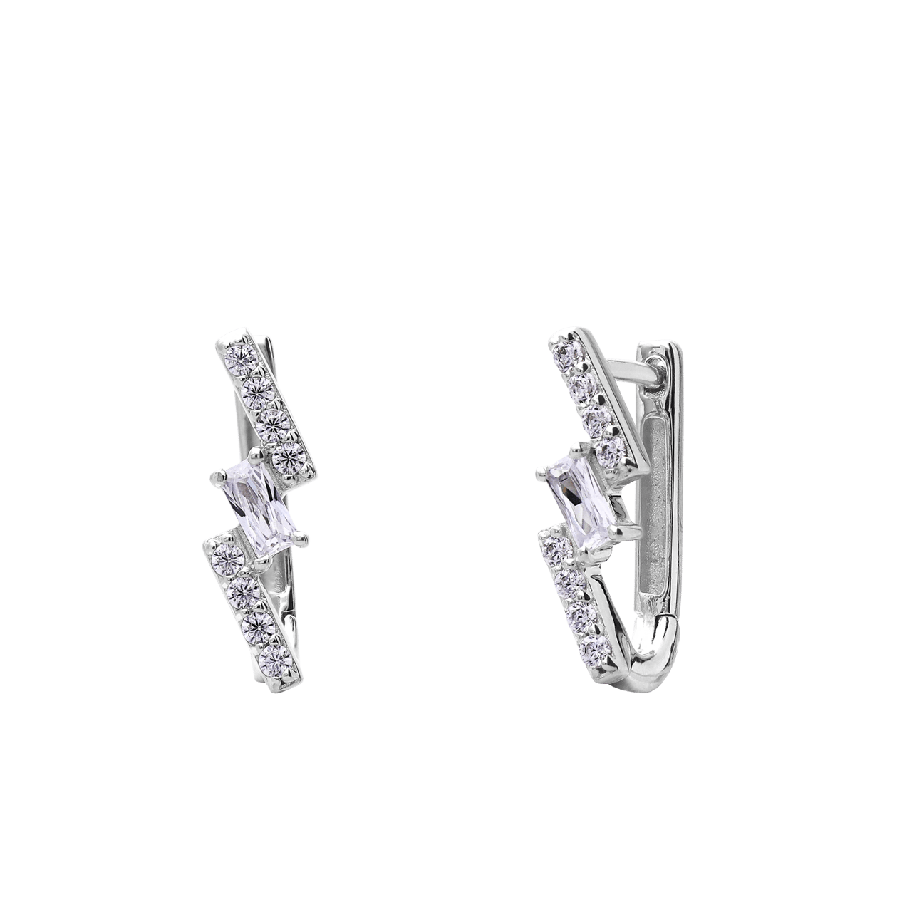 Ohrringe aus 925er Silber, Baguette