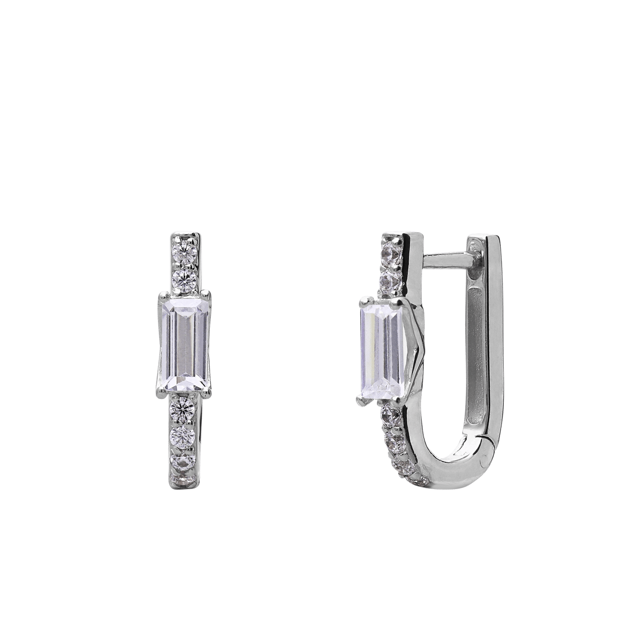 Ohrringe aus 925er Silber, Baguette