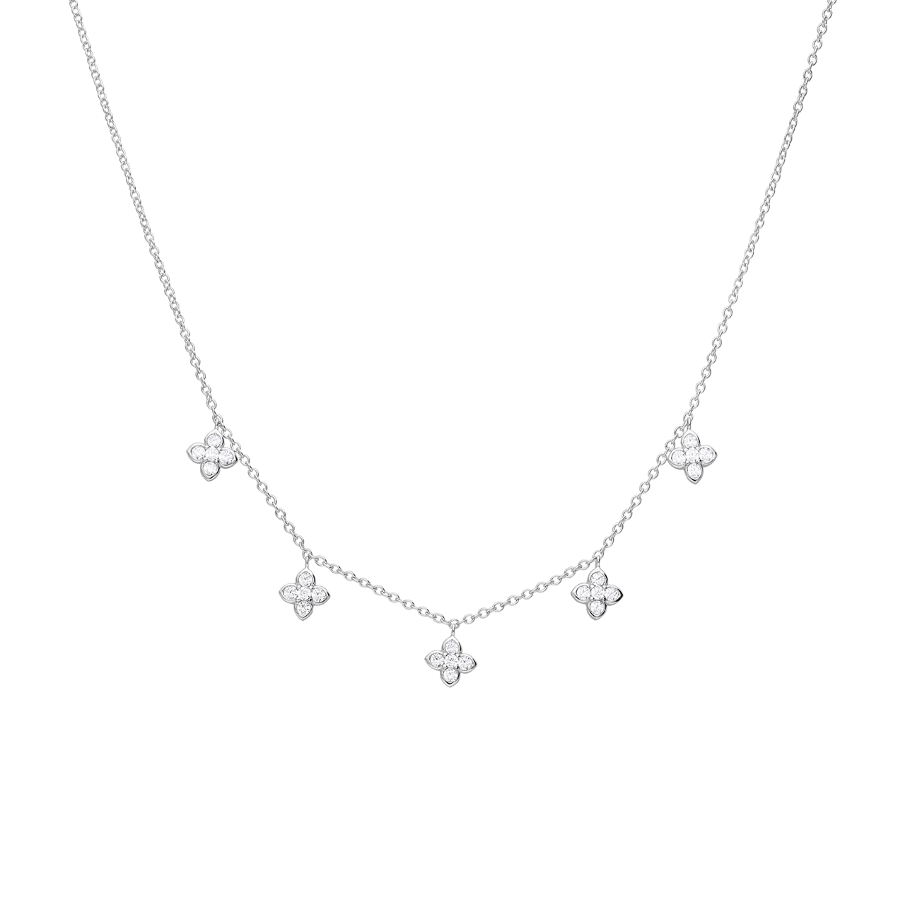 Halskette, 925 Silber, mit Anhängern in Sternform mit Zirkonia