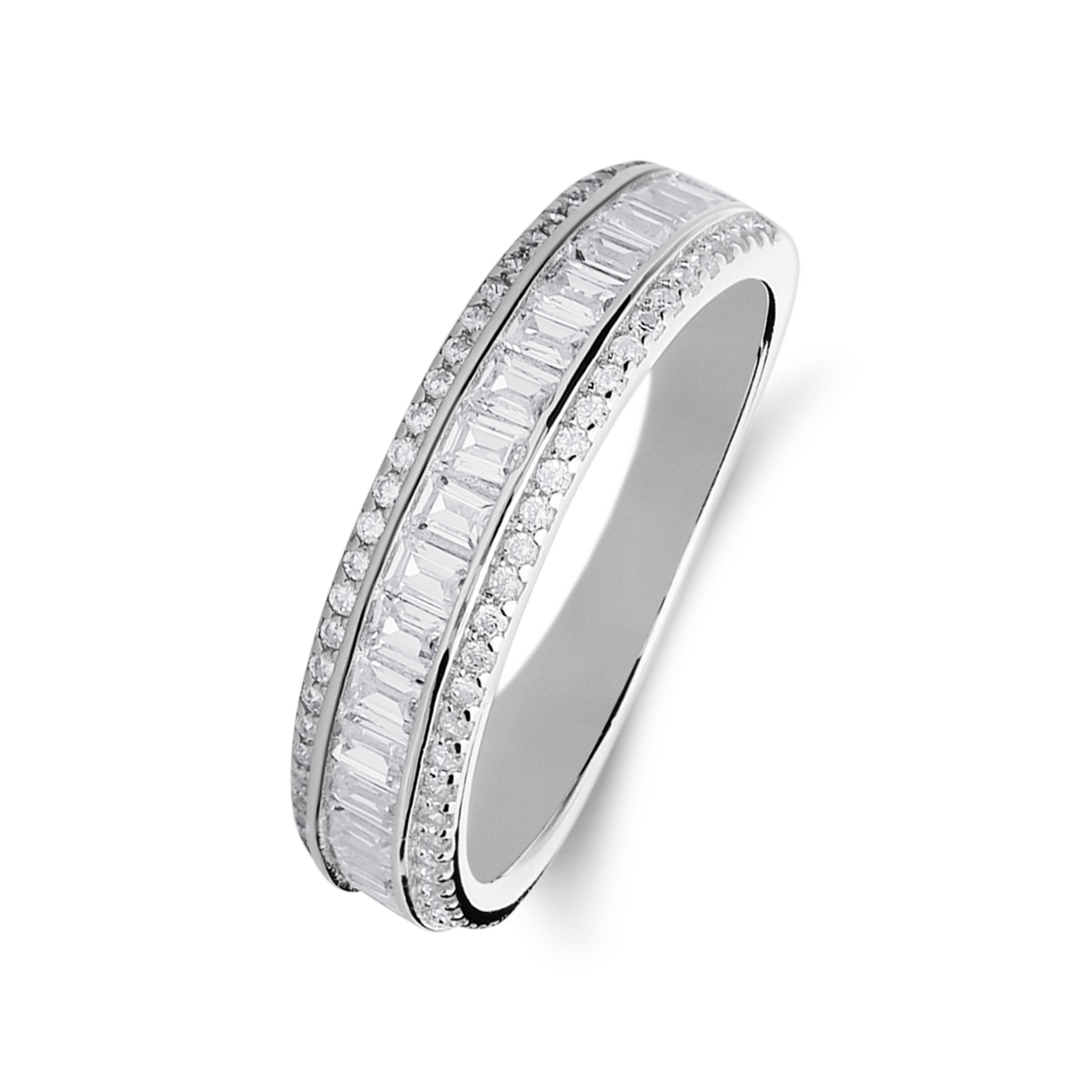 Ring aus 925er Silber, Baguette, Zirkonia