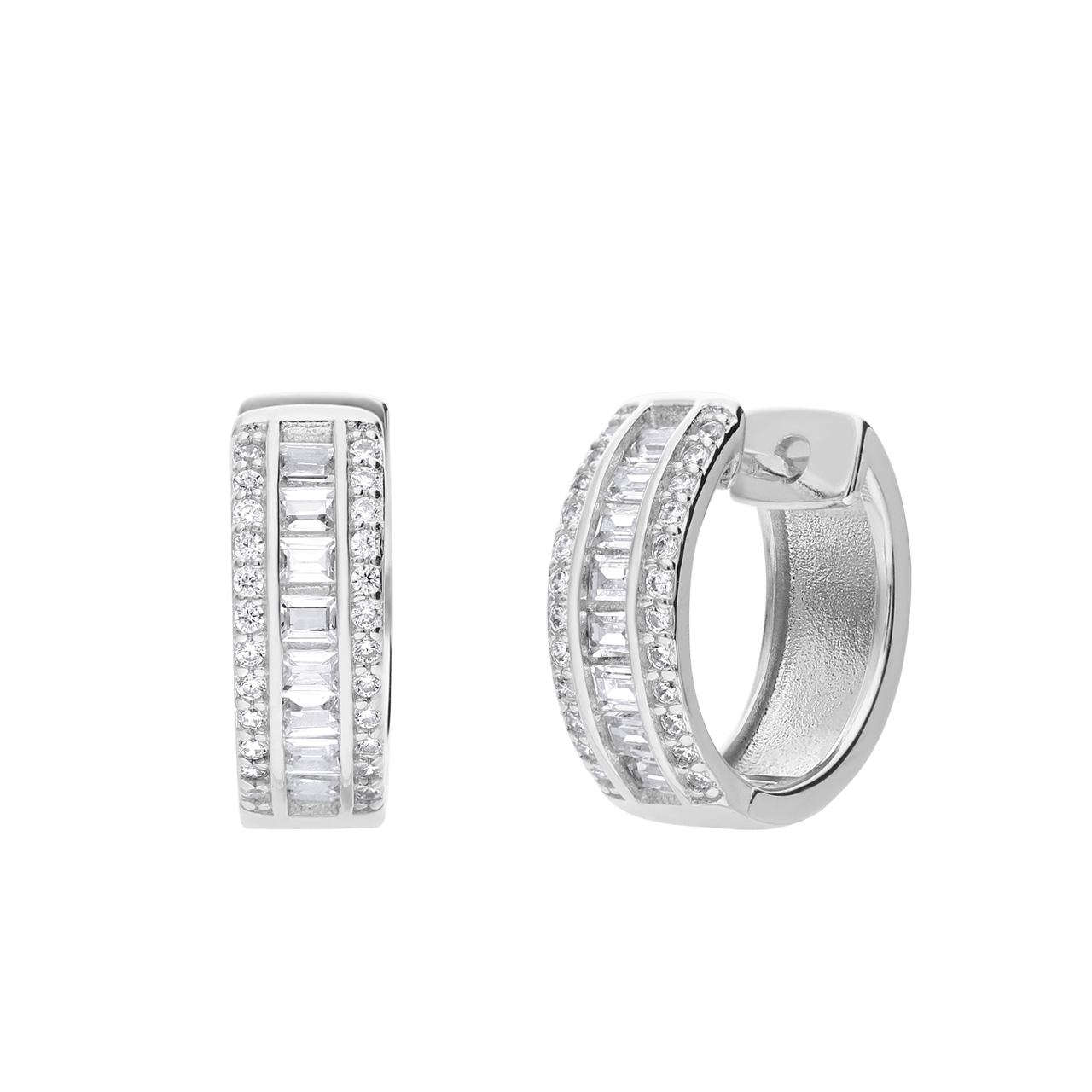 Ohrringe aus 925er Silber, Baguette, Zirkonia