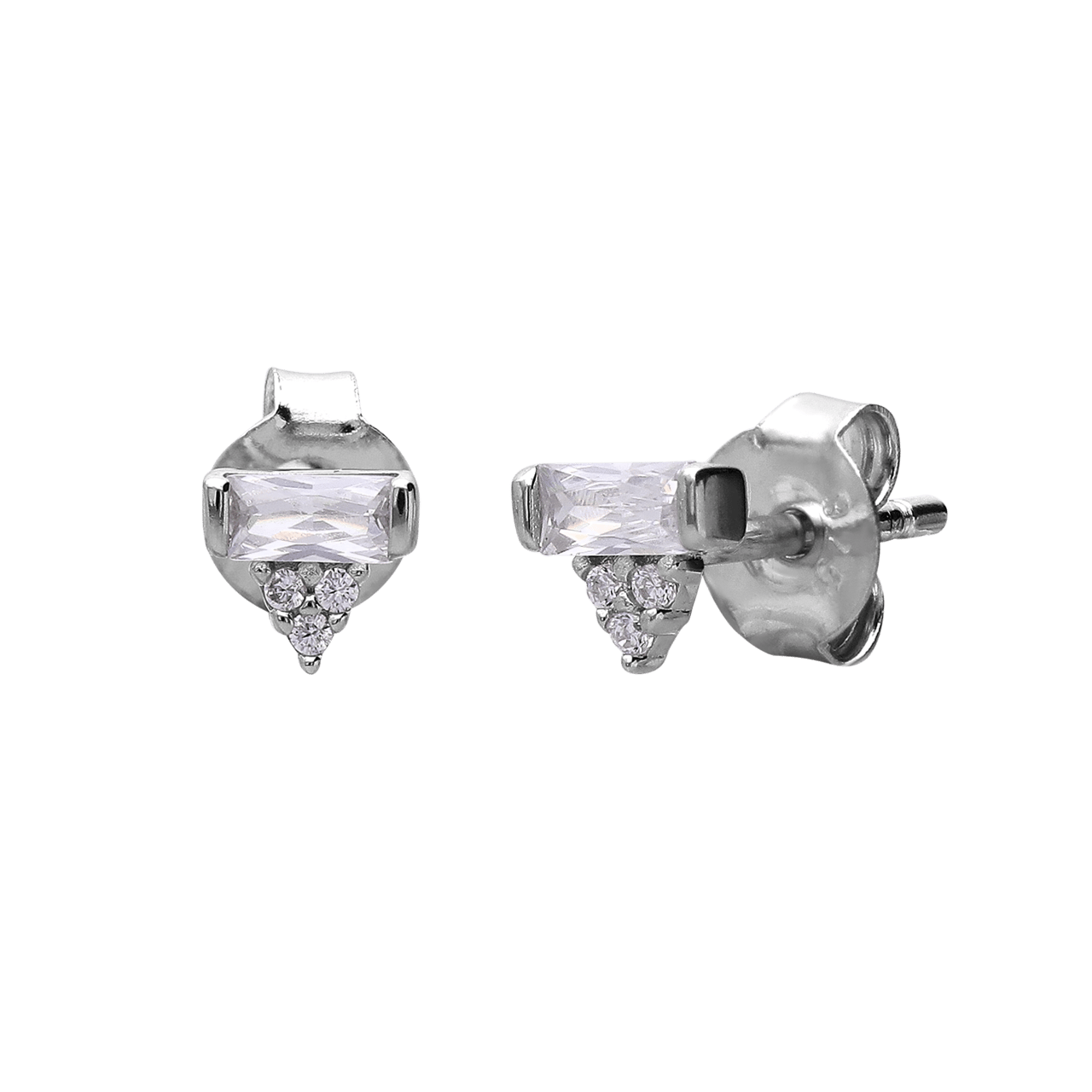 Ohrstecker aus 925er Silber, Baguette