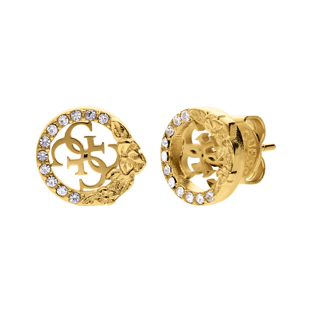 Guess stalen goldplated oorbellen 4 LOVE