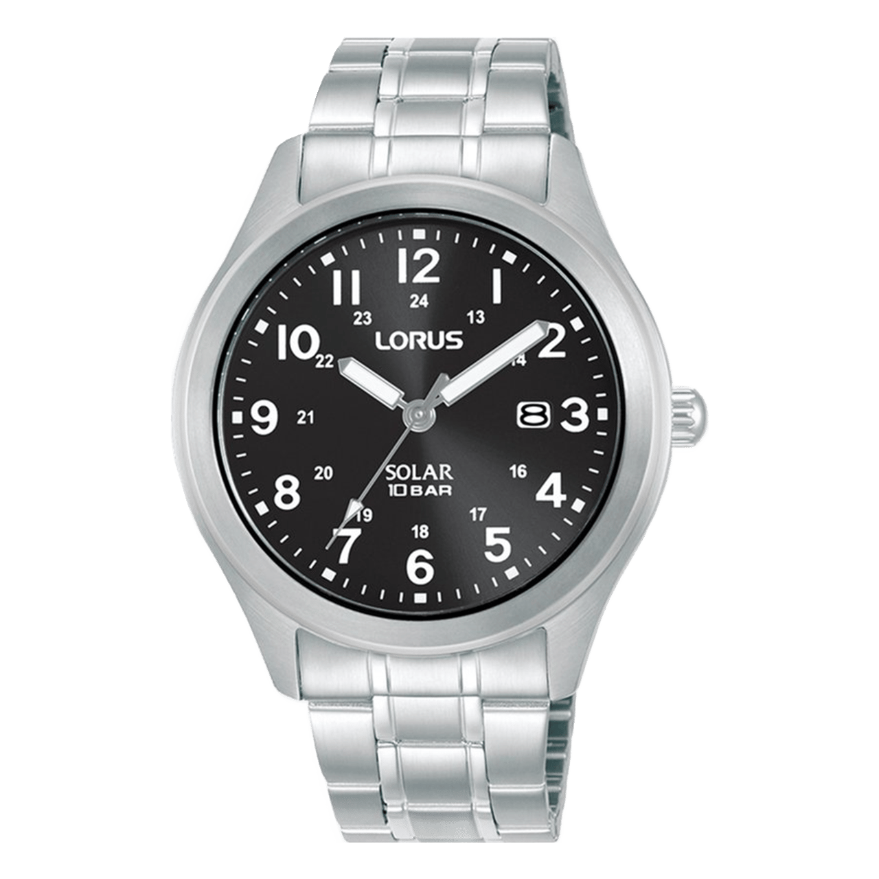 Lorus Solar Heren Horloge Zilverkleurig RX385AX9