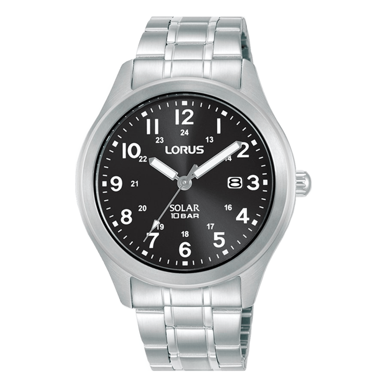 Lorus Solar Herrenarmbanduhr Silberfarben RX385AX9