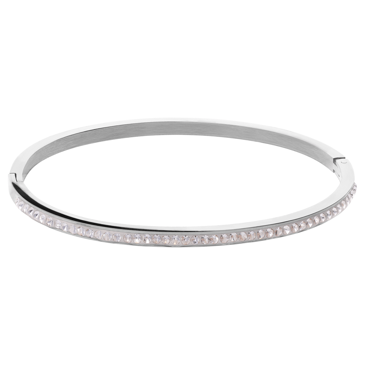 Stalen bangle small met kristal