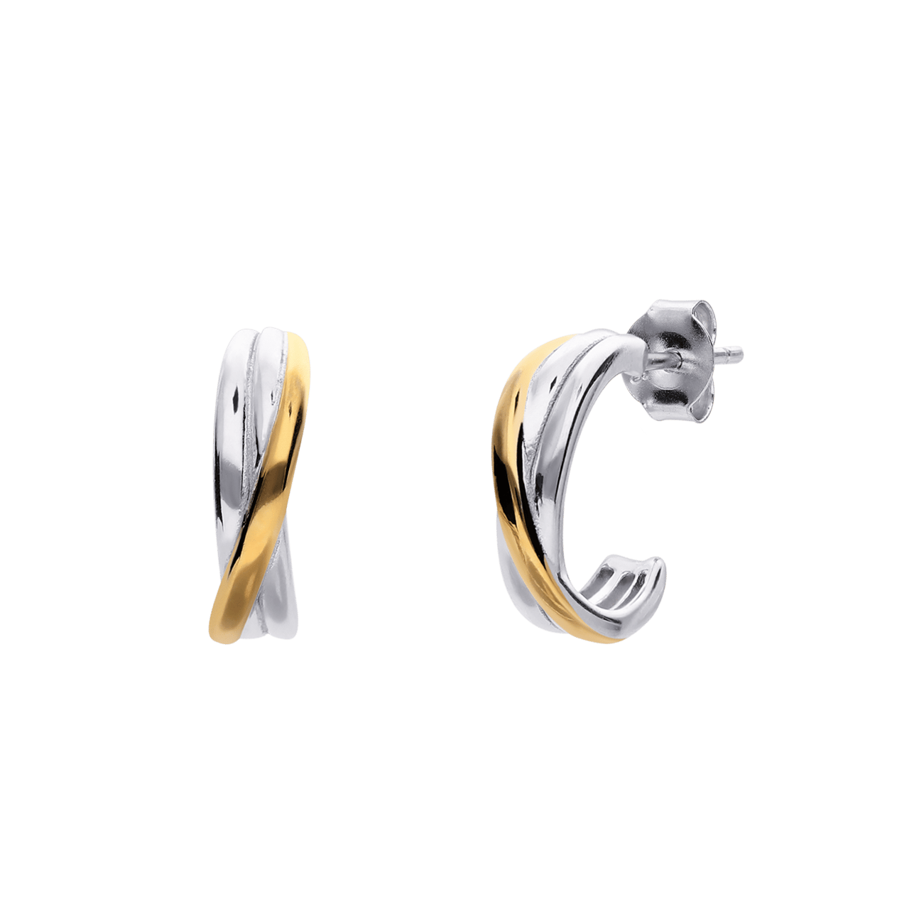 Silberne bicolor Creolen für Damen