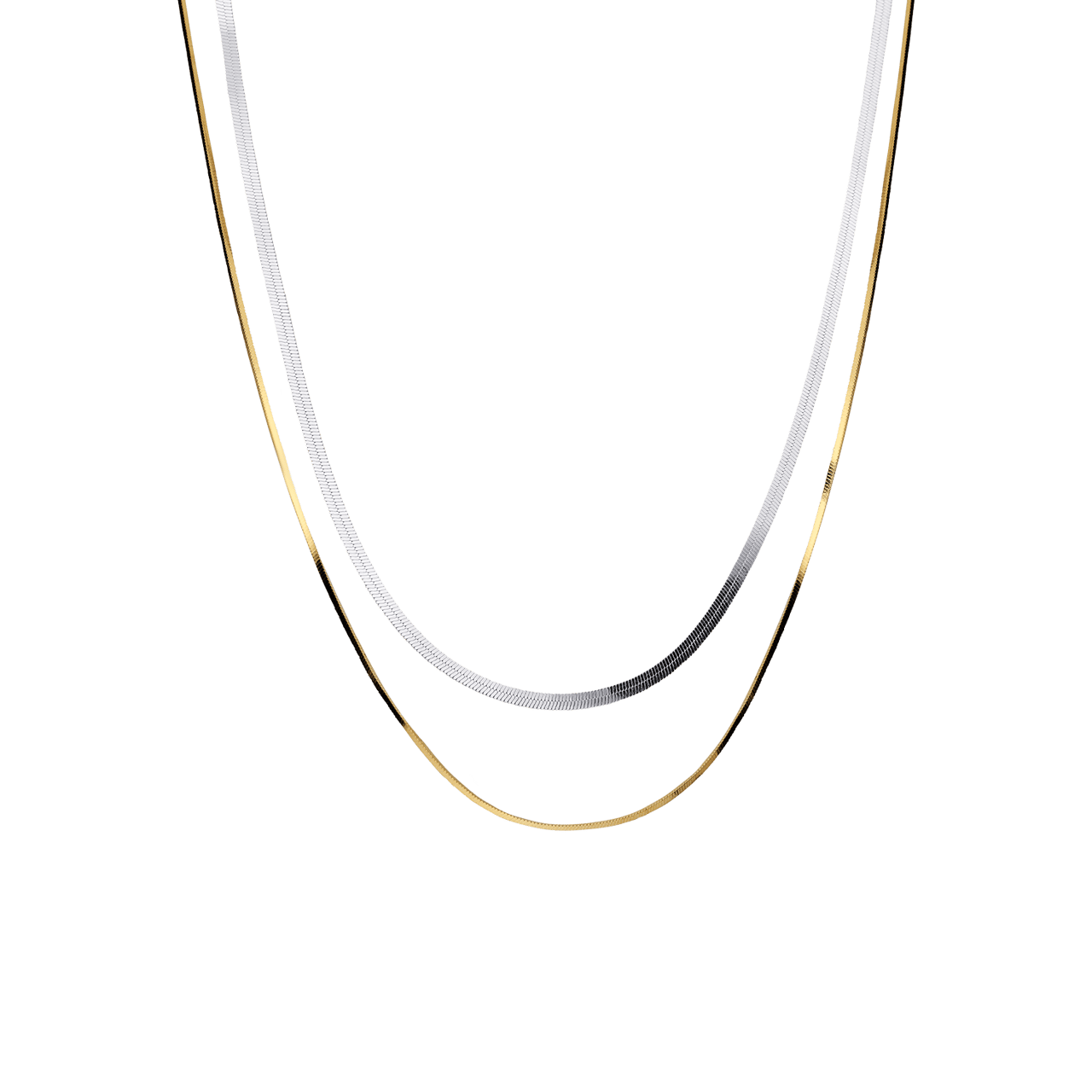 Zilveren bicolor ketting voor dames