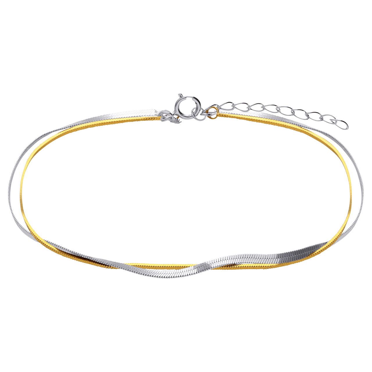 Zilveren bicolor armband voor dames