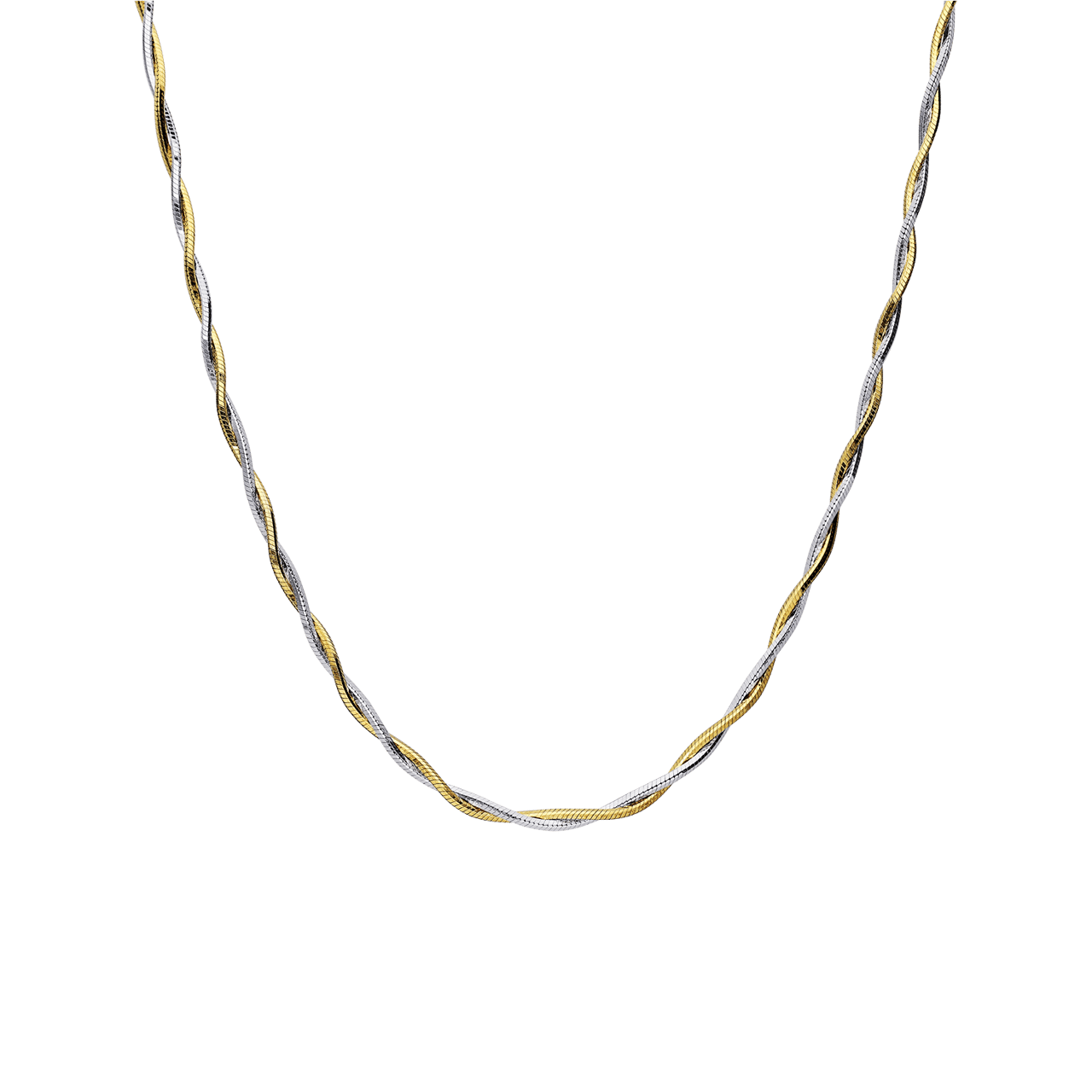Zilveren bicolor ketting voor dames