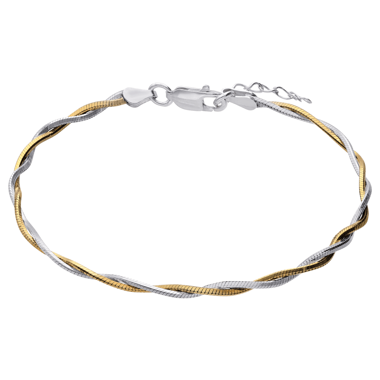 Zilveren bicolor armband voor dames