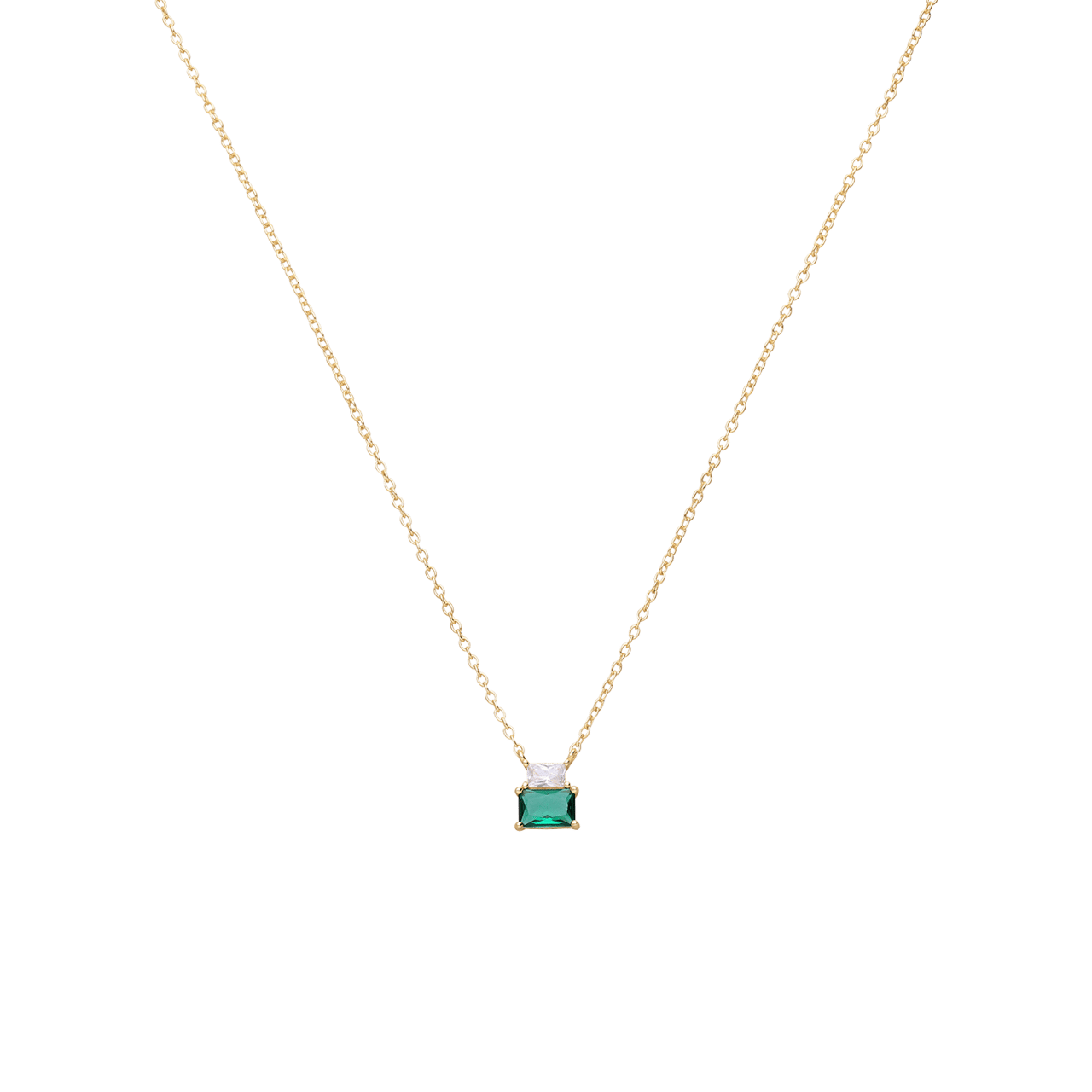 Zilveren goldplated ketting met hanger voor dames met zirkonia