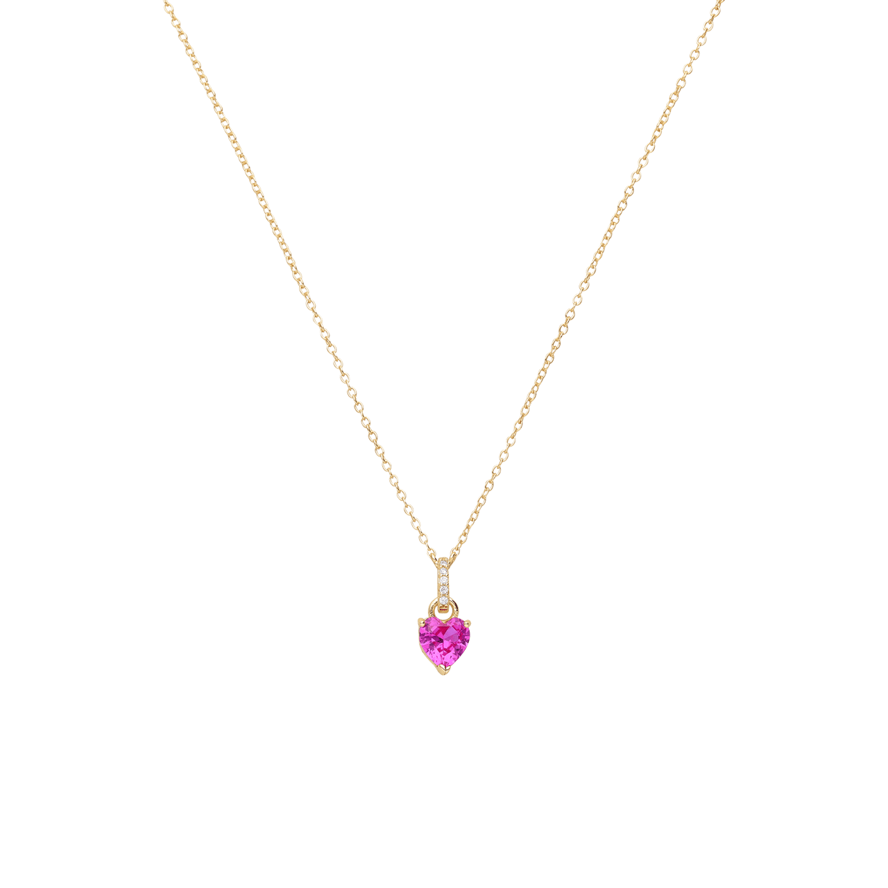 Zilveren ketting met hanger hart met zirkonia voor dames