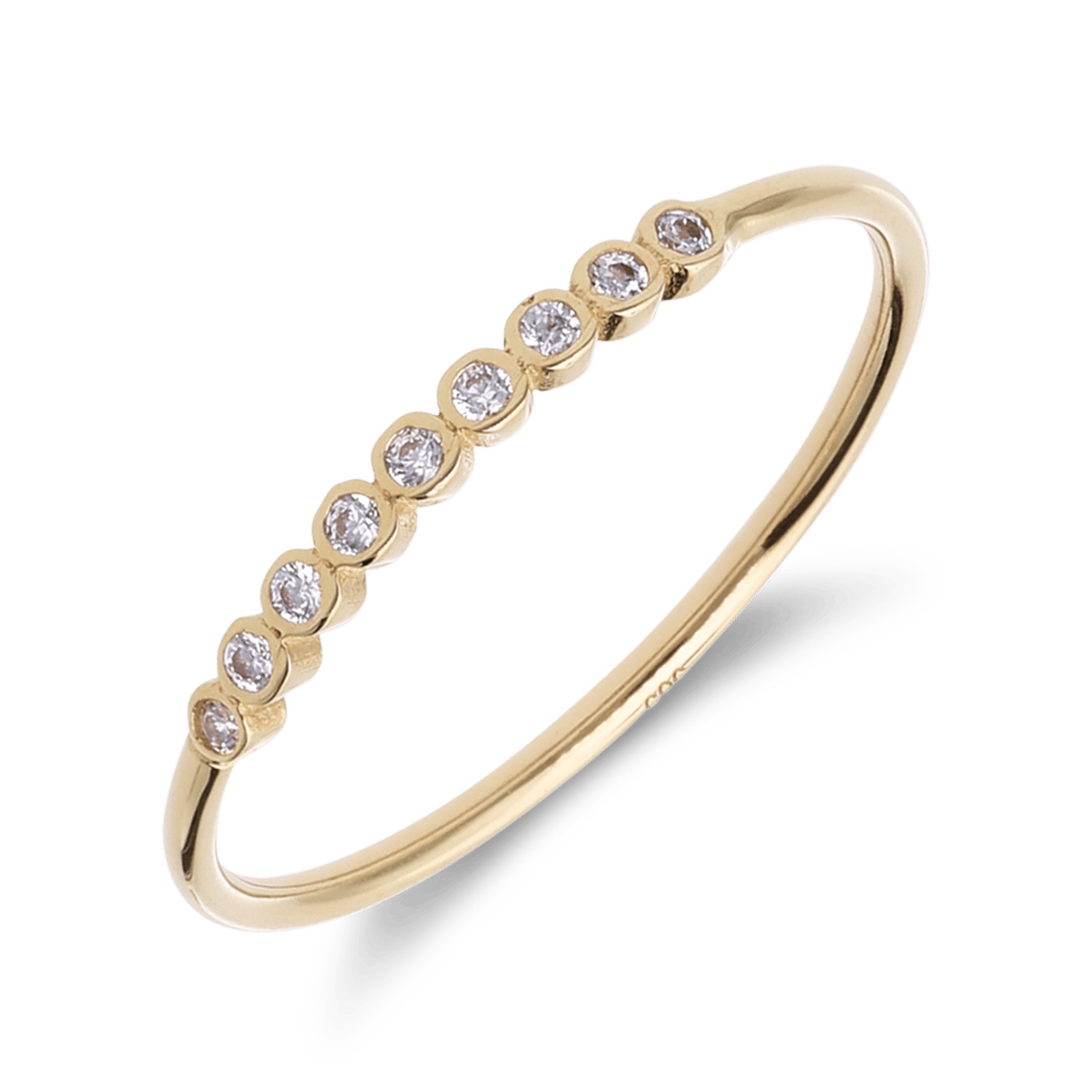 14 karaat geelgouden ring met zirkonia voor dames