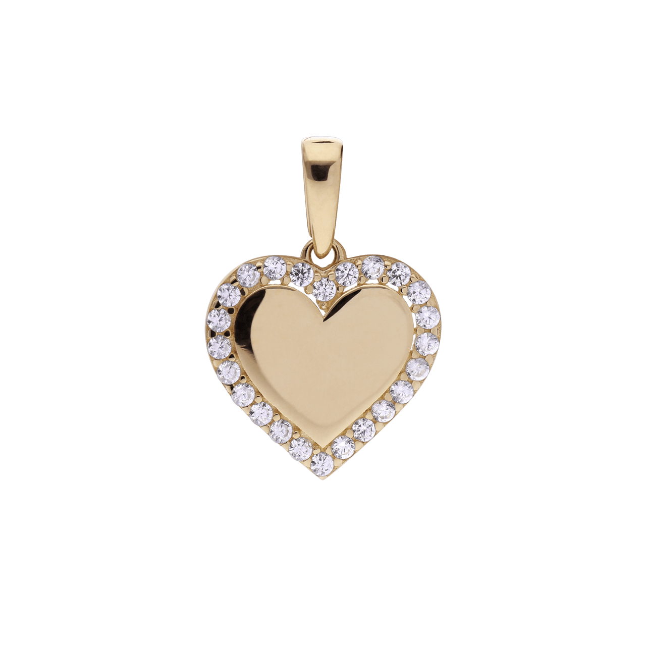 9 karaat hanger hart met zirkonia steentjes