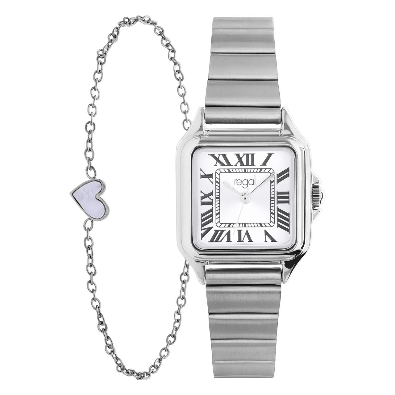 Regal stalen horloge met gratis armband