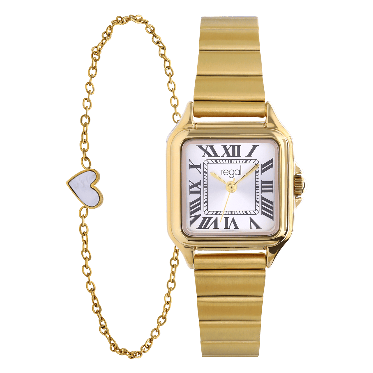 Regal goldfarbenes Uhr aus Stahl