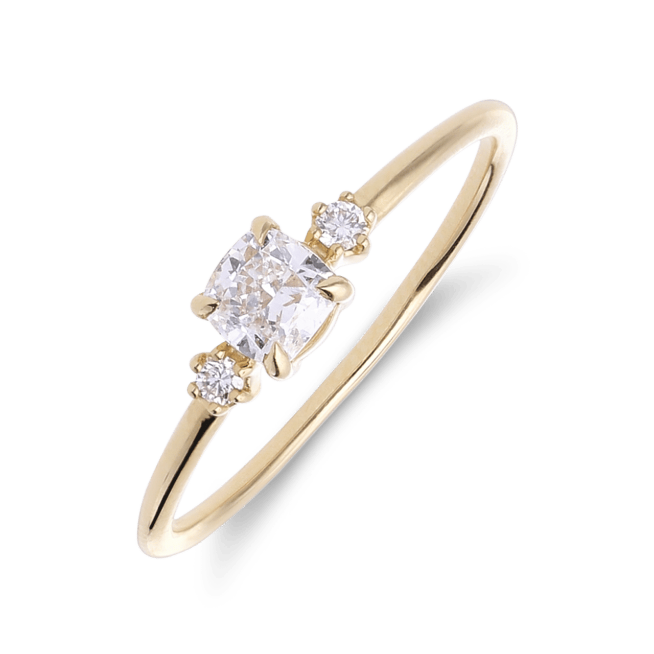 14 karaat geelgouden ring met labgrown diamant 0,415ct voor dames
