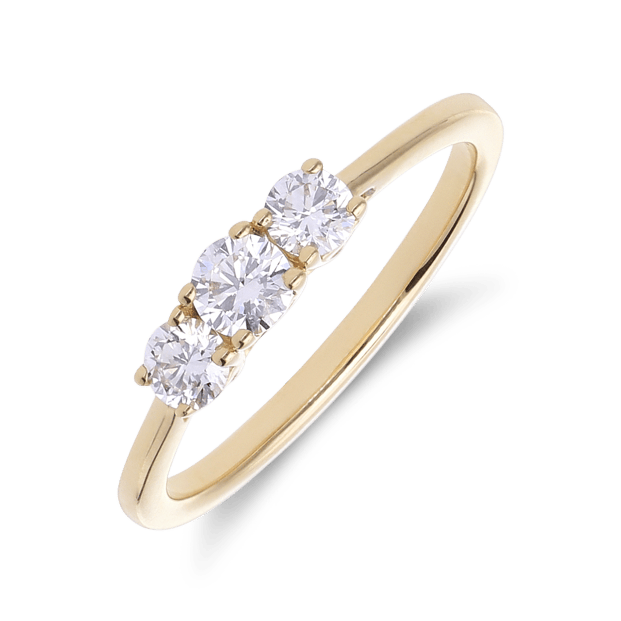 14 karaat geelgouden ring met lab grown diamant 0,490ct voor dames
