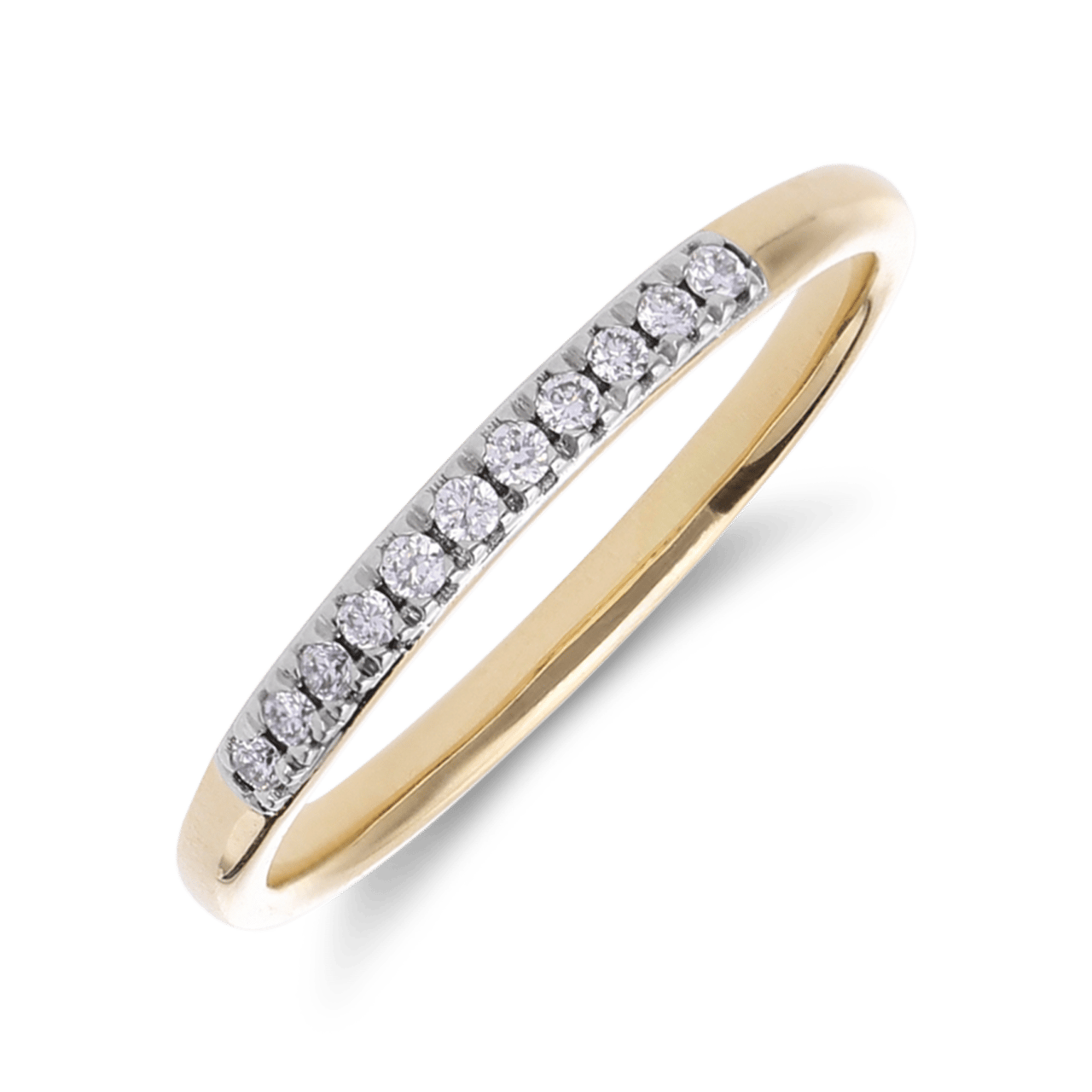 14 karaat geelgouden ring met lab grown diamant 0,090ct  voor dames