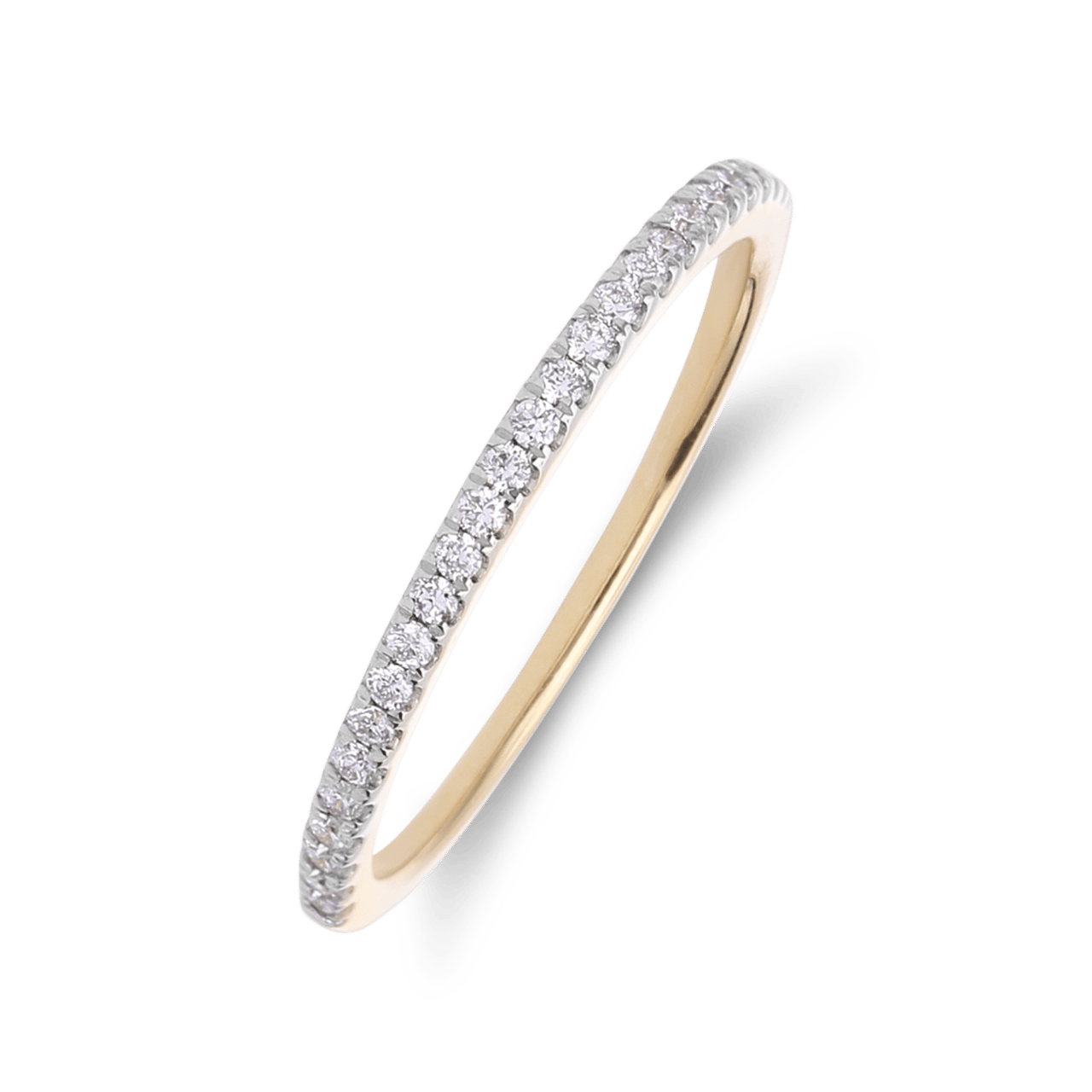 14 karaat geelgouden ring met lab grown diamant 0,155ct voor dames