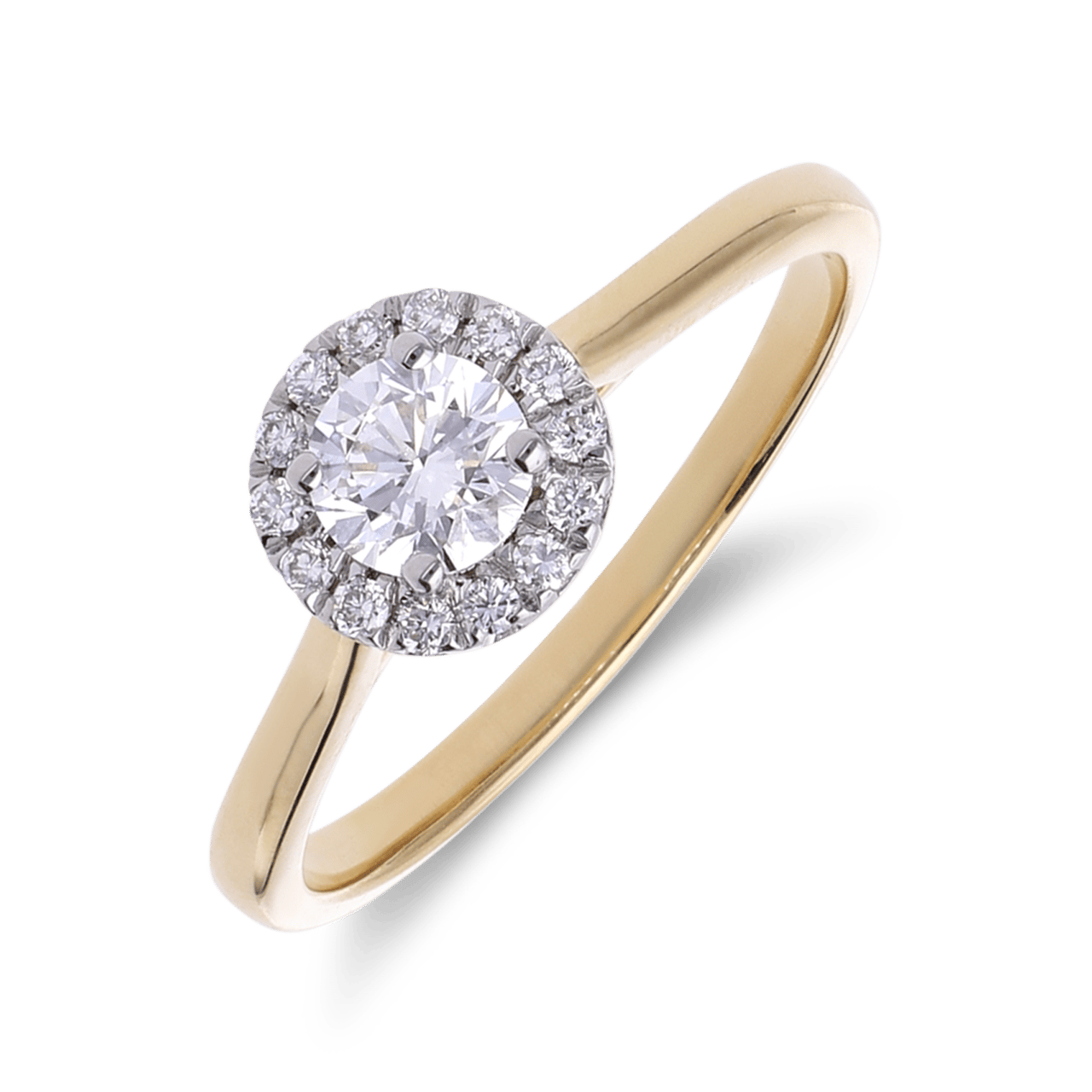 14 karaat geelgouden ring met lab grown diamant 0,5ct voor dames