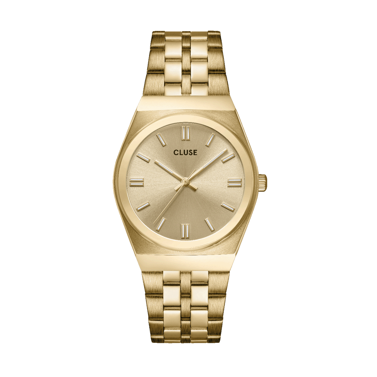 CLUSE - Retro 70s horloge goudkleurig stainless steel