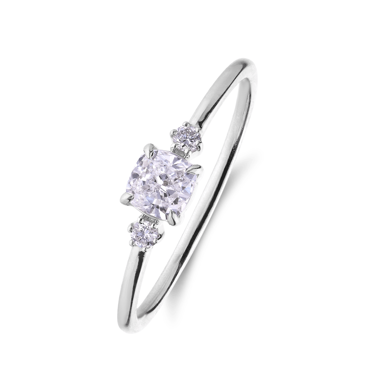 585 Weißgoldring mit 0,415 ct Labor-Diamant für Damen