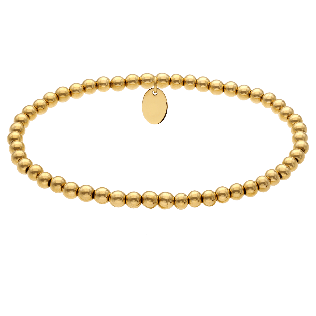 Stainless steel goldplated kralenarmband voor dames