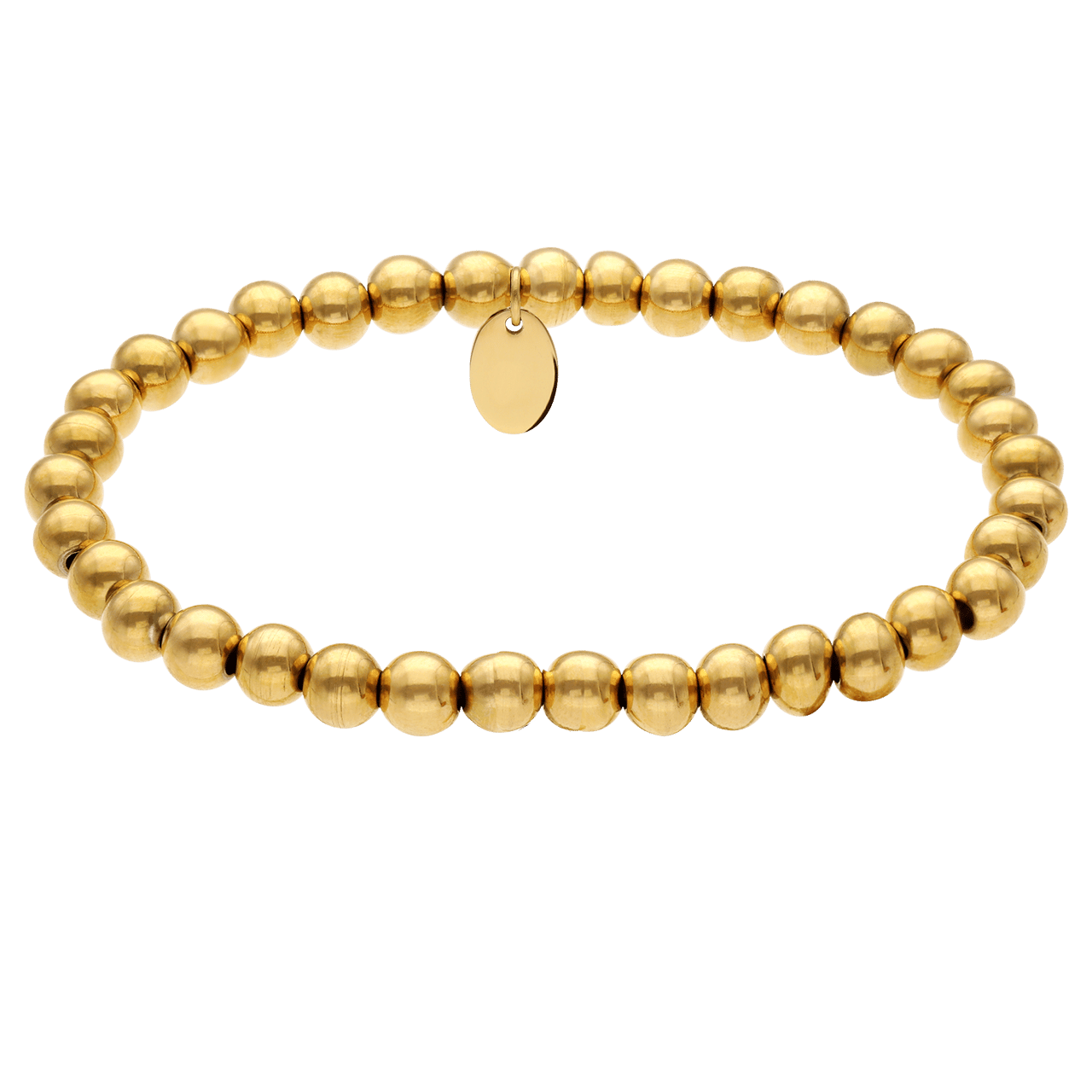 Stainless steel goldplated kralenarmband voor dames