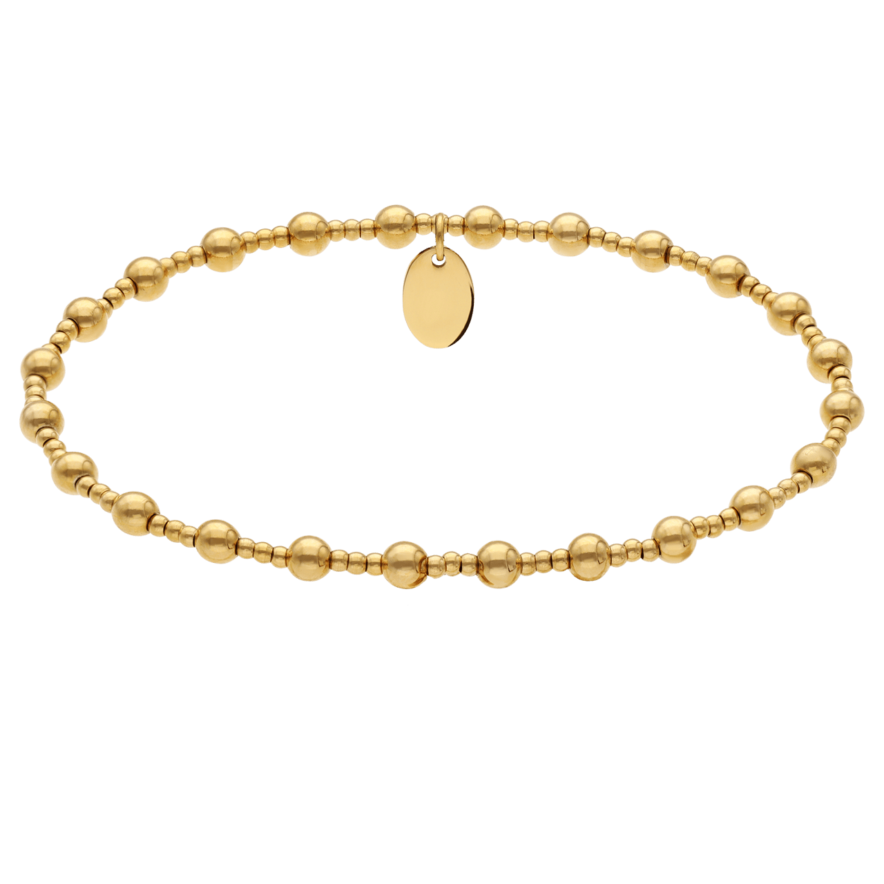 Stainless steel goldplated kralenarmband voor dames