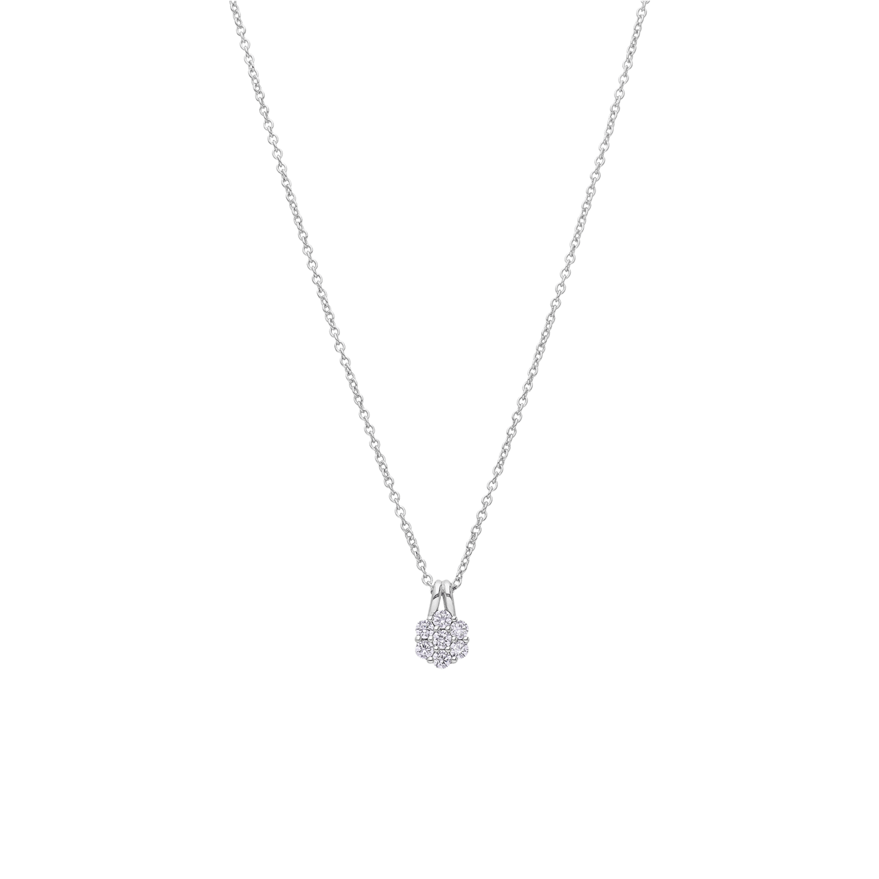 Silberne Halskette mit Anhänger und Zirkonia für Damen