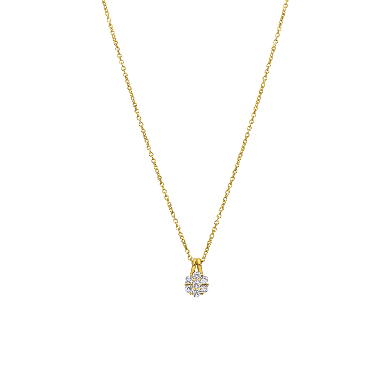 Zilveren goldplated ketting met hanger met zirkonia voor dames